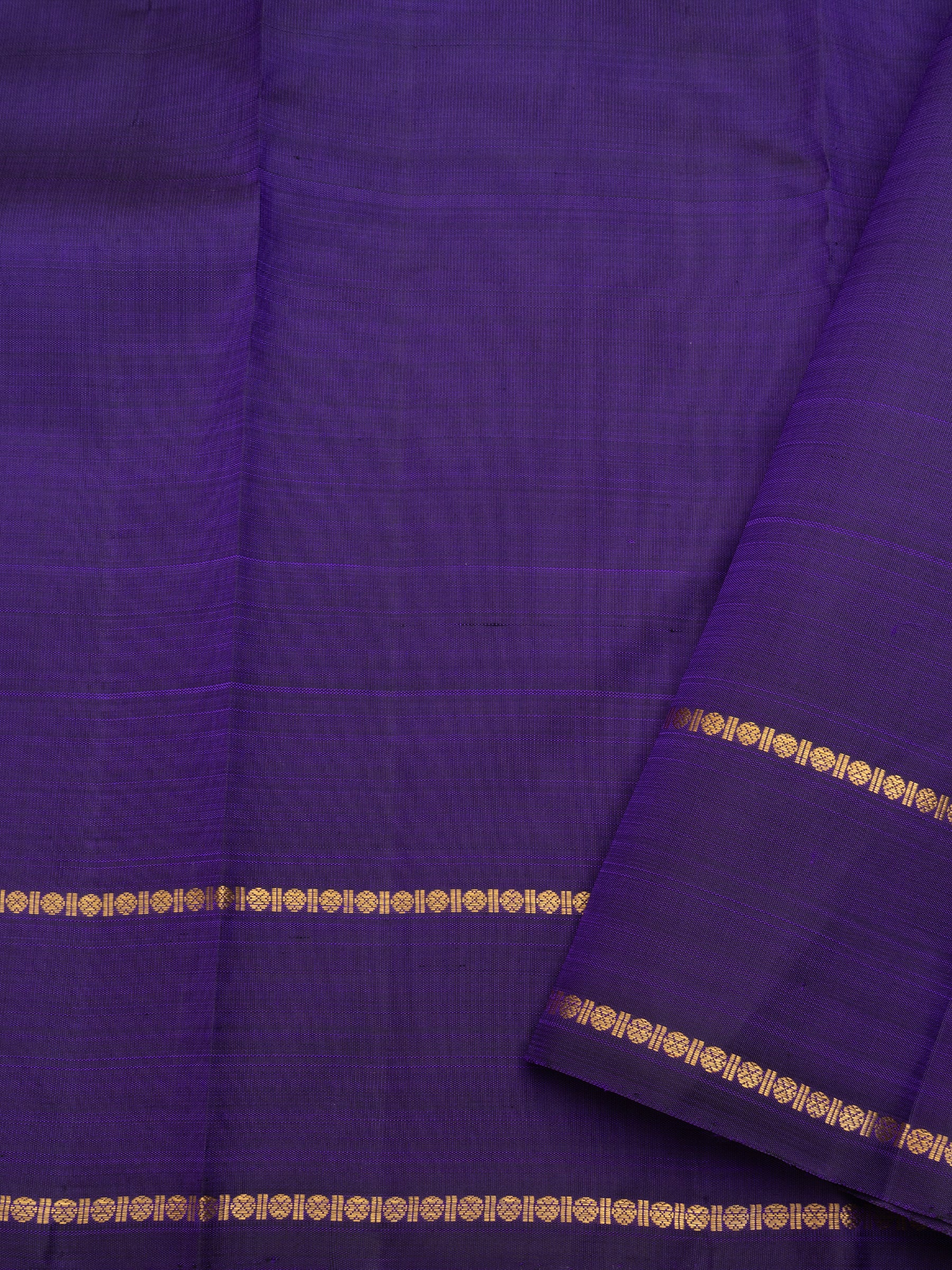 Deep purple kattam rettapet border/ Kanjipuram Silk Saree CLSA9784