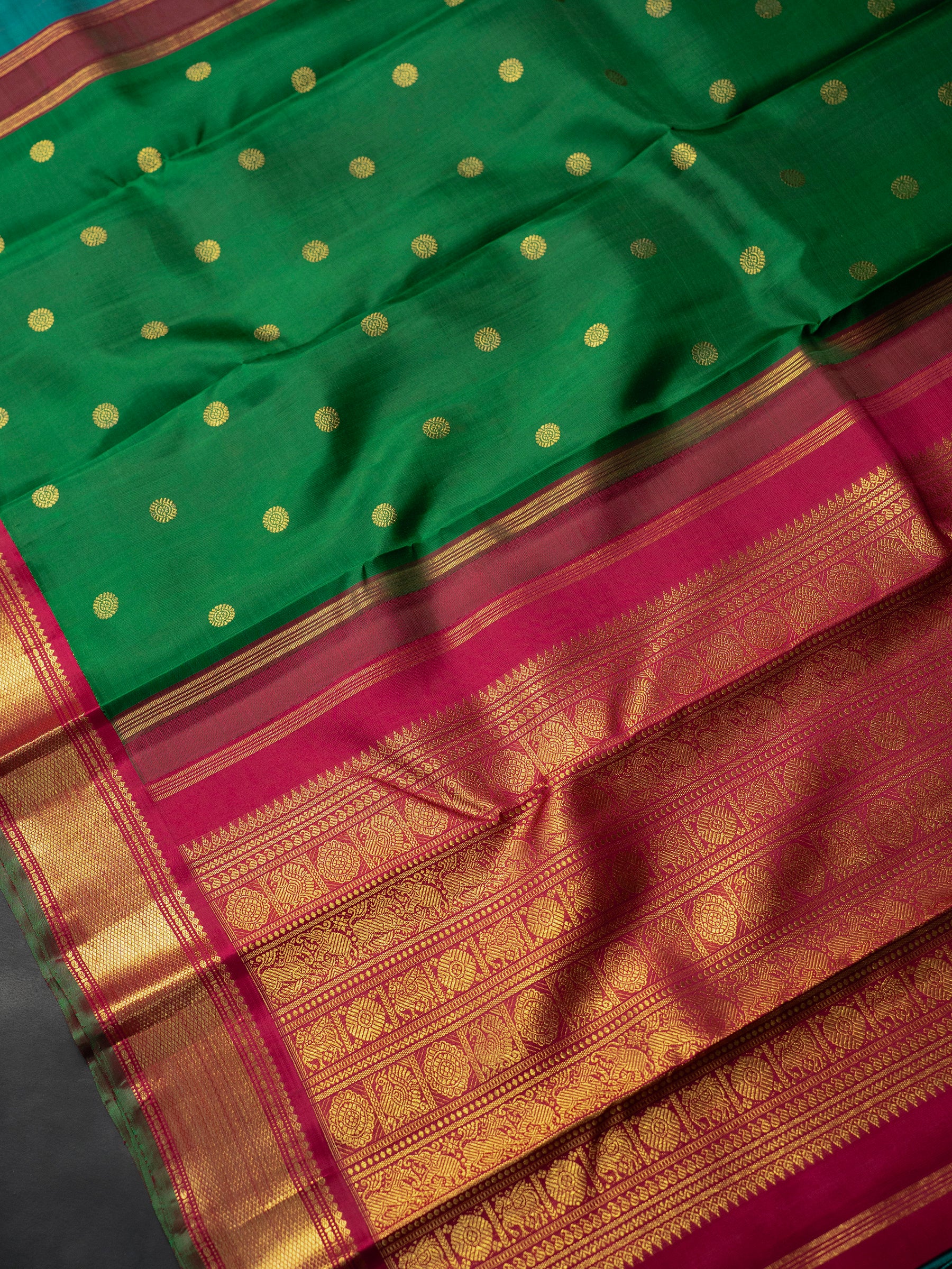 Double Palla Korvai / Kanjipuram Silk Saree CLSA9910