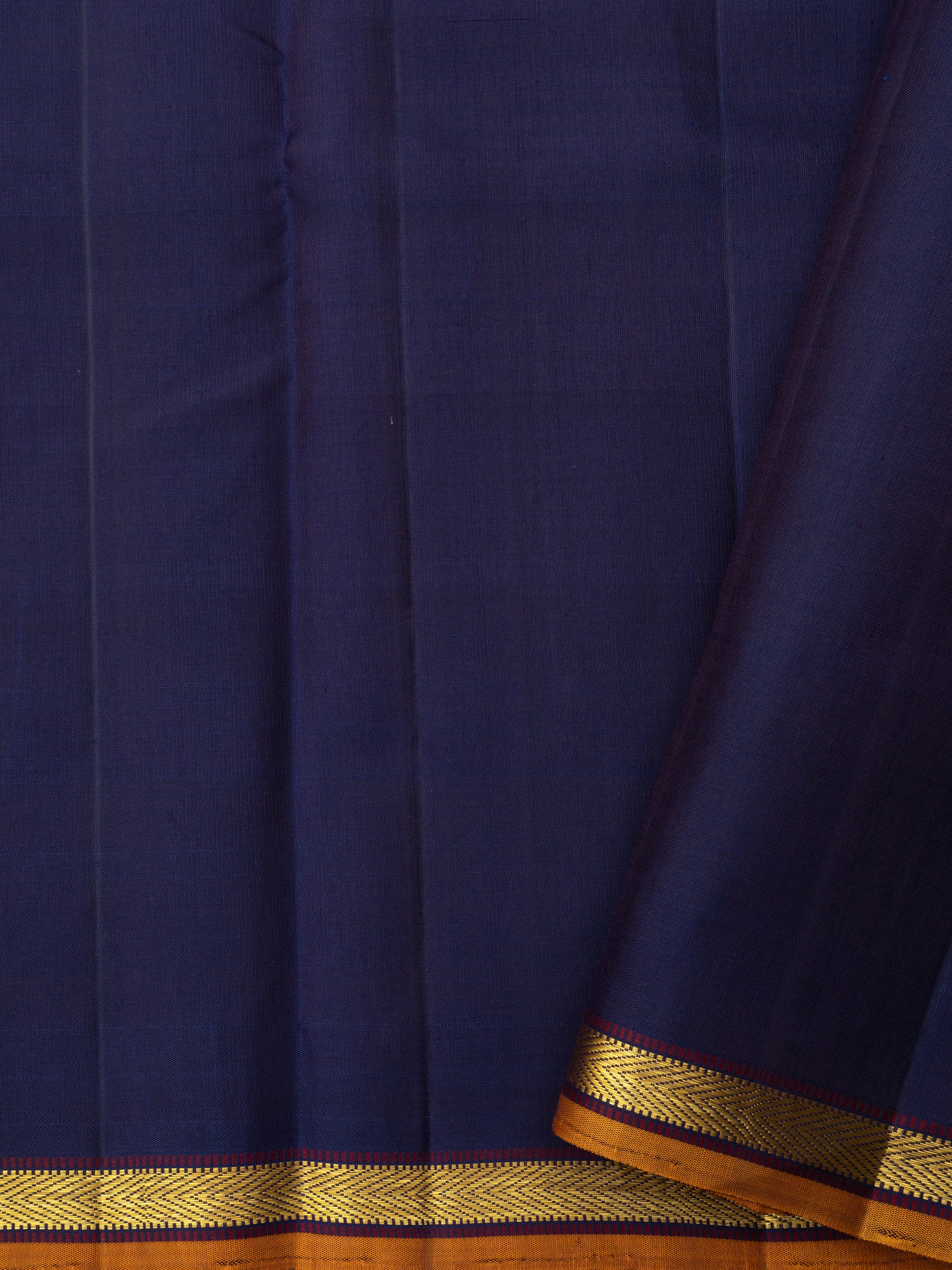 Deep blue unique gopuram pallu/ Arani Silk CLSA9940