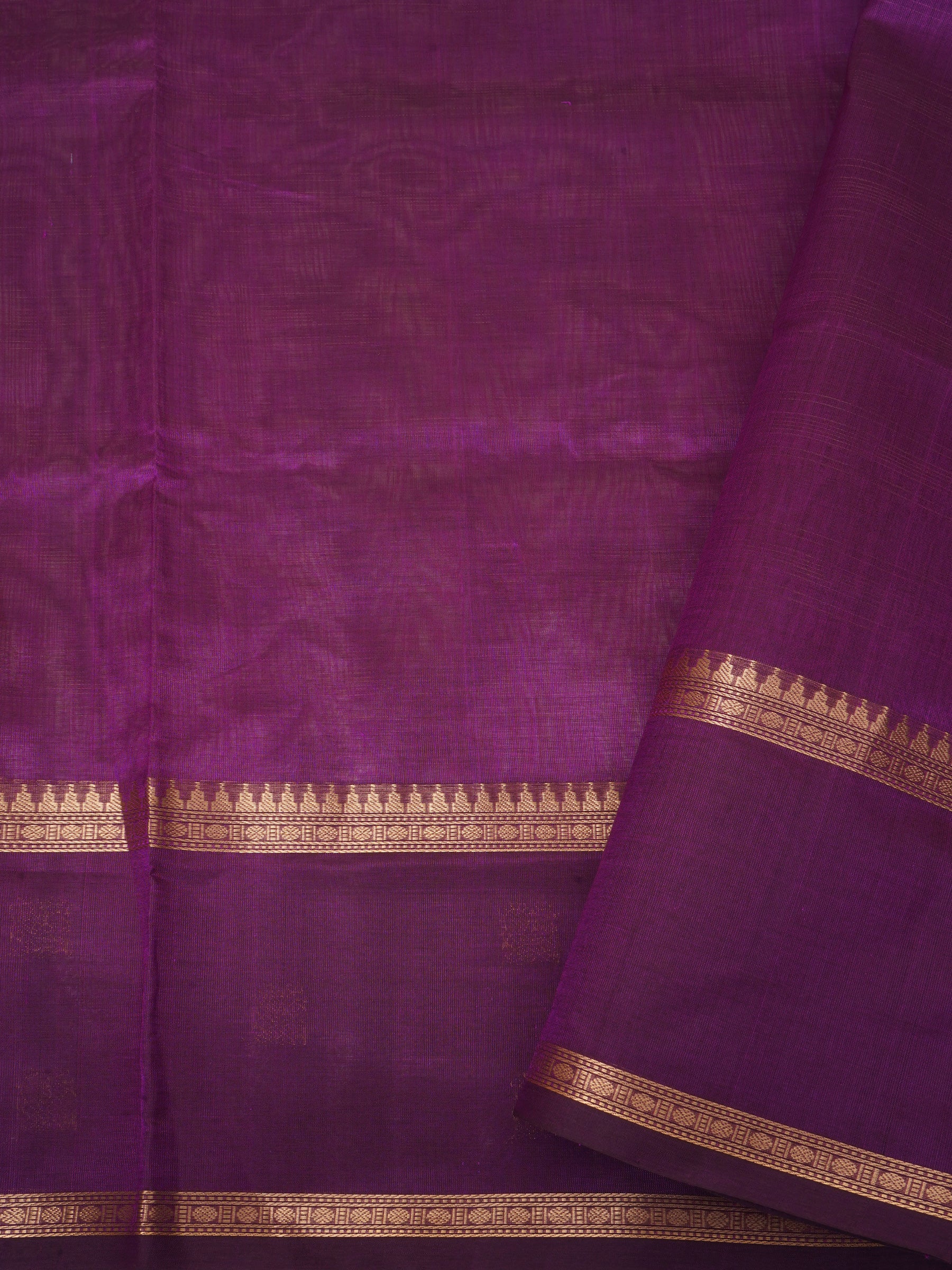 Purple border butta / Silk Cotton