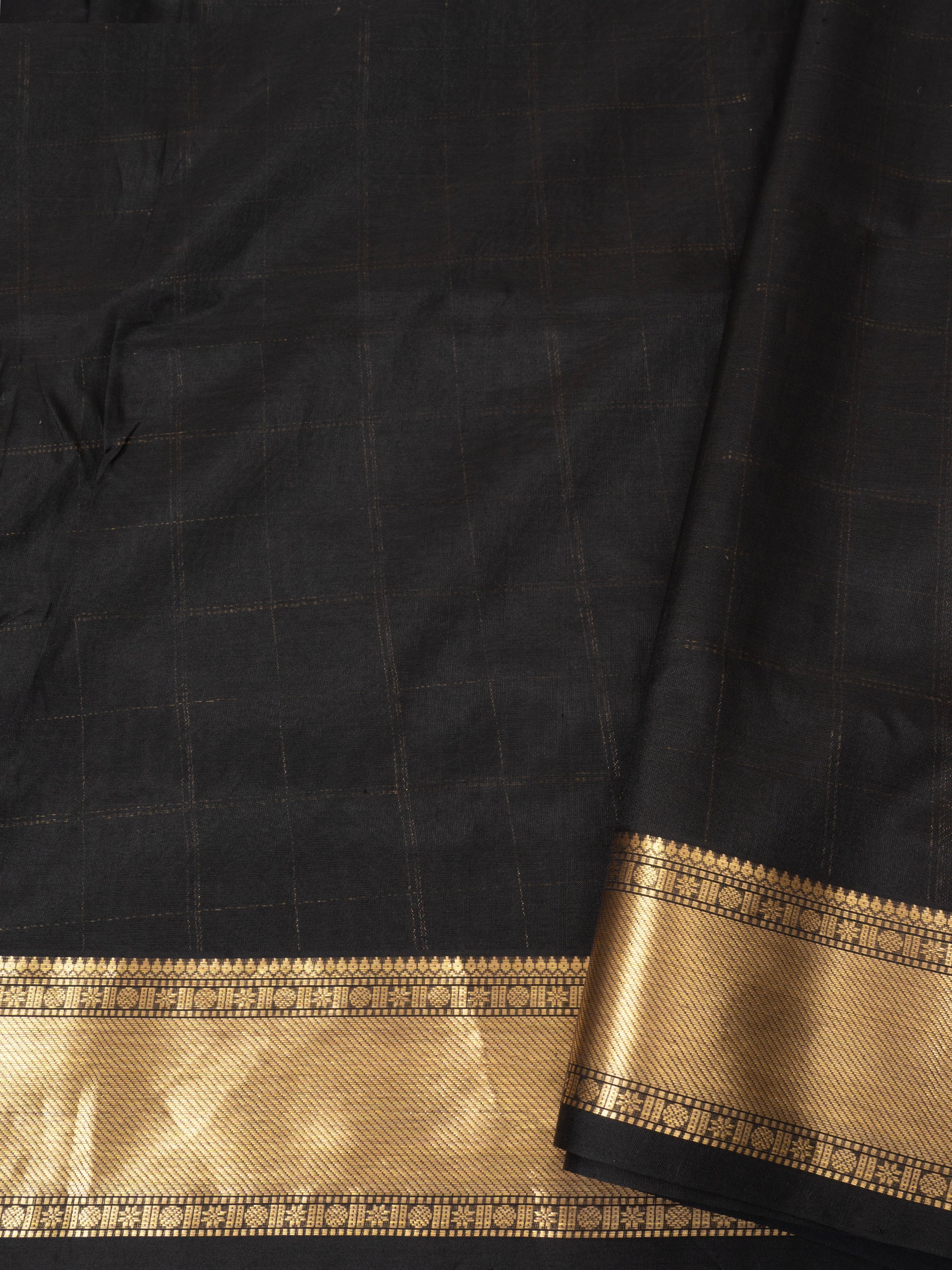 Black kattam star butta / Silk Cotton Saree CLSA9737