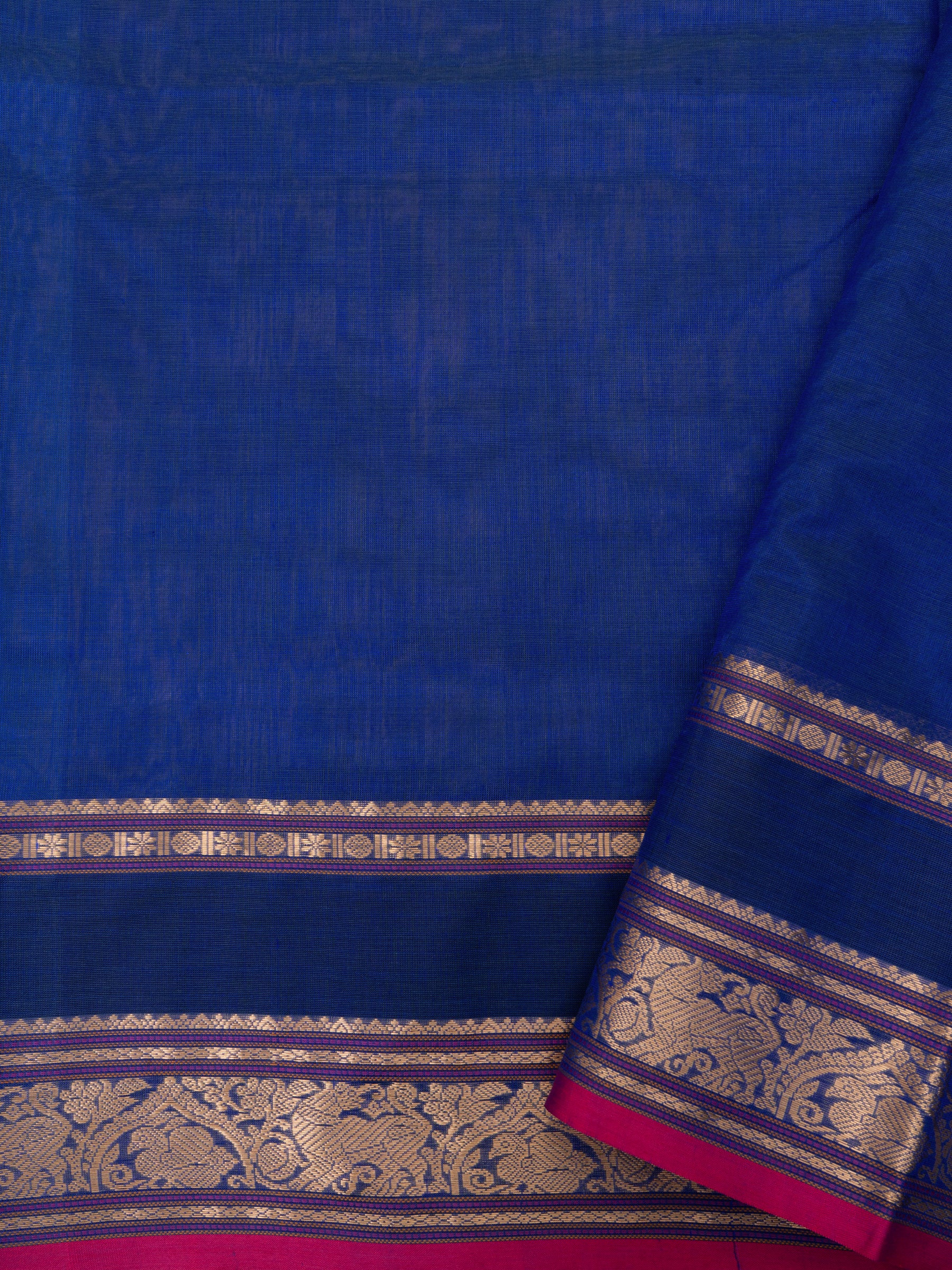 Royal blue centre corner butta pallu / Silk Cotton Saree CLSA6618