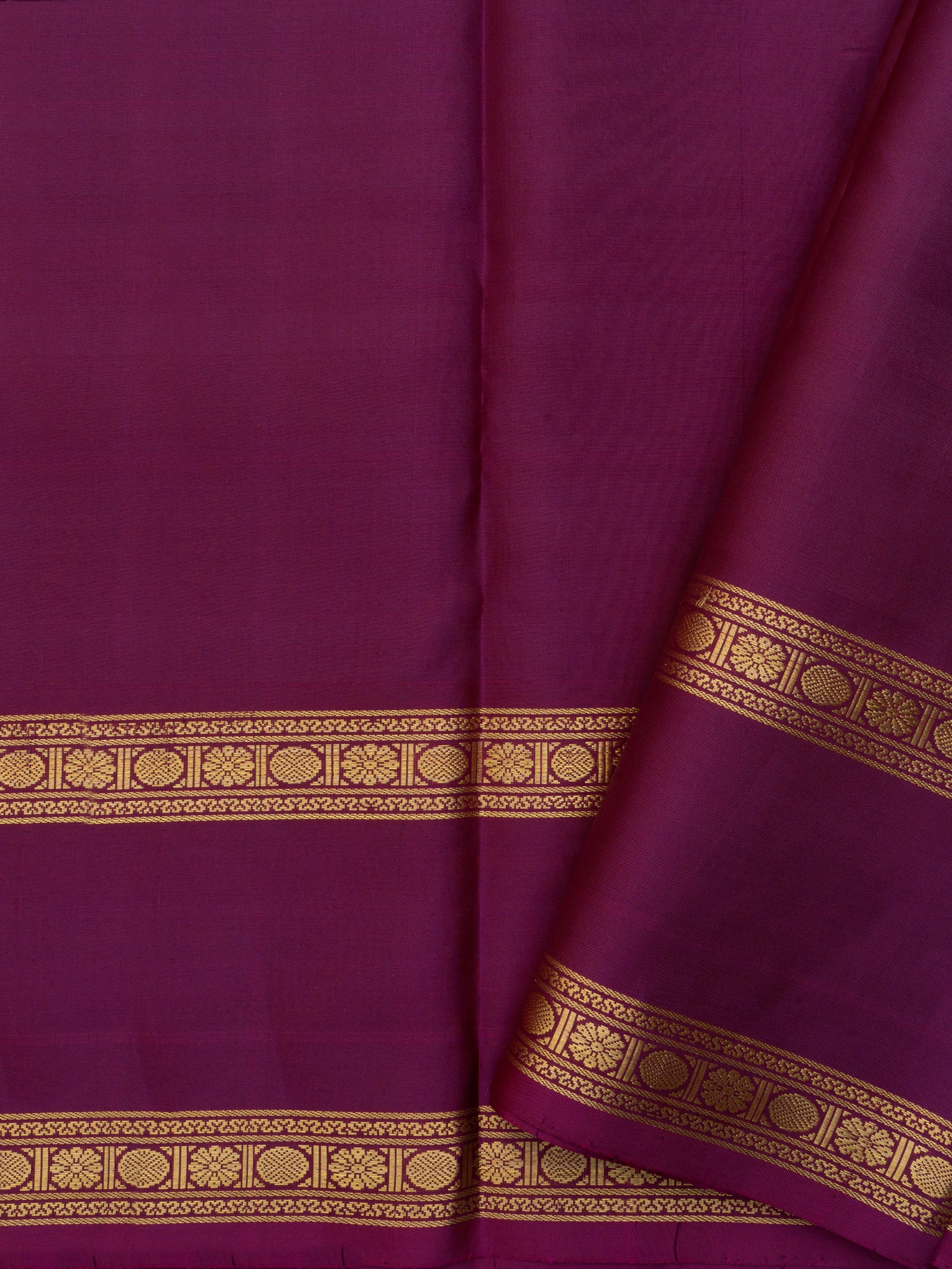 Green and magenta kattam kolam unique pallu / Special Edition Silk CLSA10305