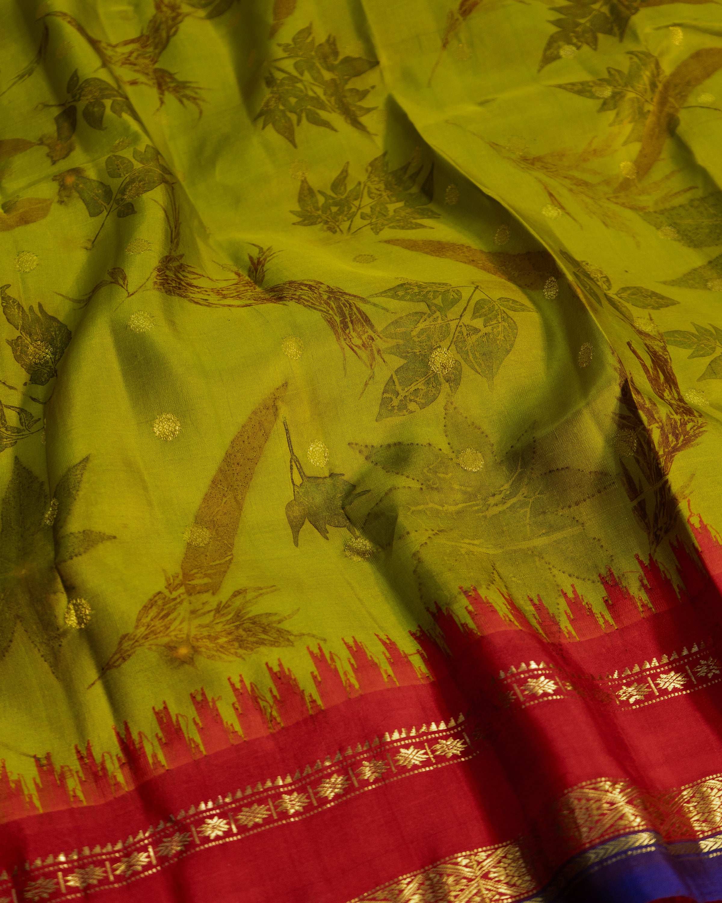 Eco Print Gadwal Silk saree CLSA7392