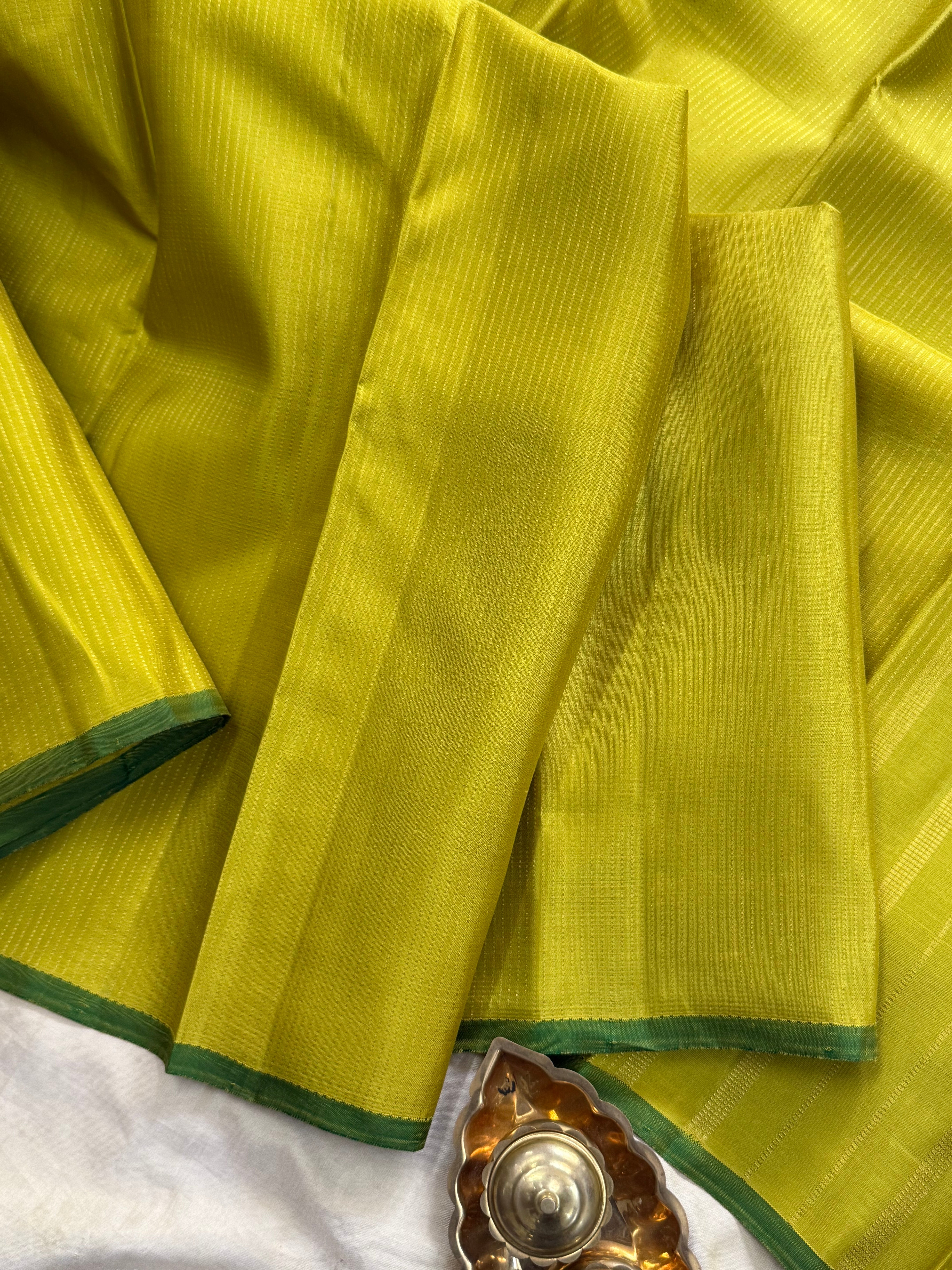 SAMPANGA GREEN BODY RISING ZARI LINE/KANJIPURAM SILK SAREE CLSA9773