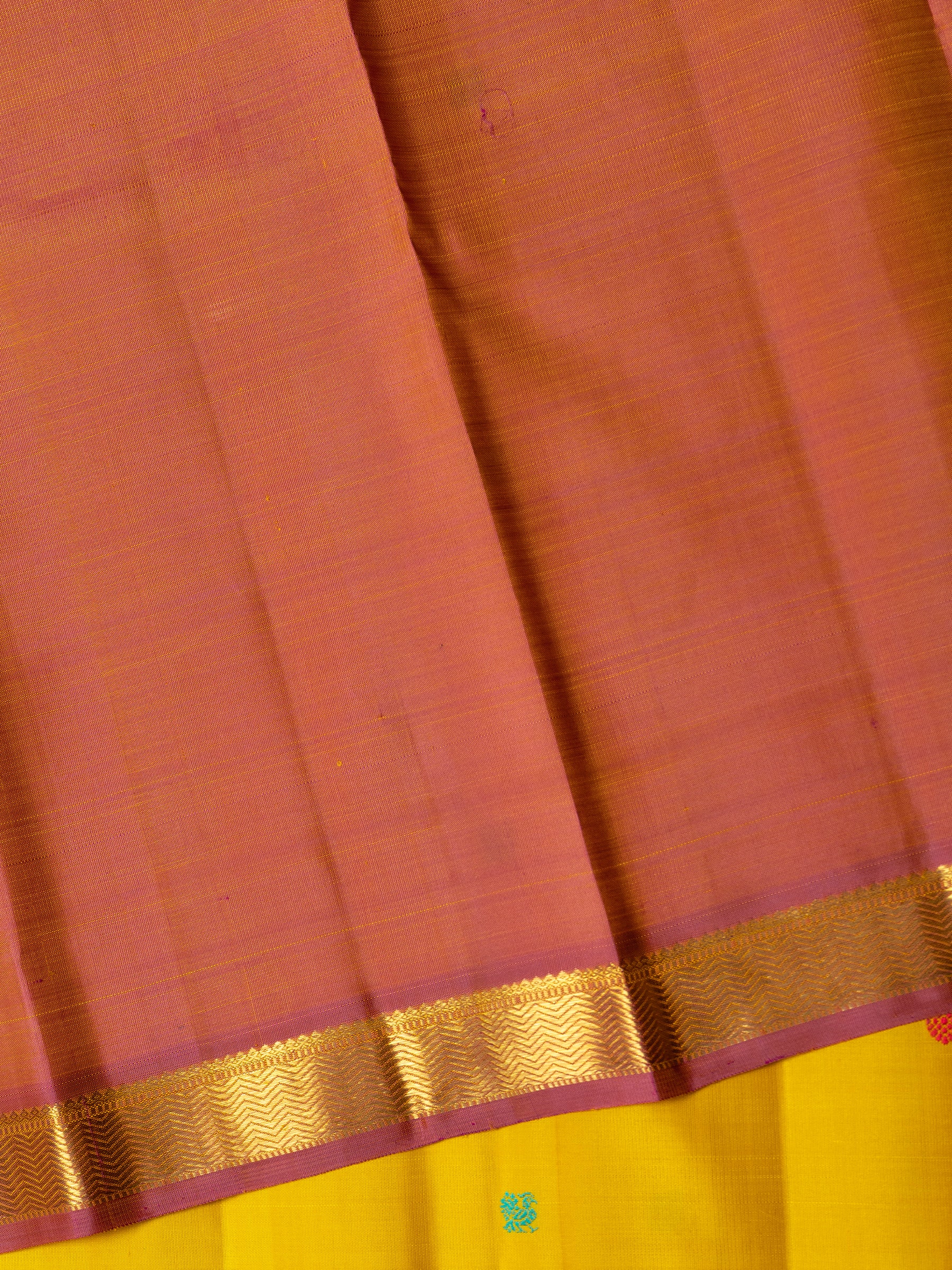 Yellow thread butta small border/ Kanjipuram Saree CLSA10006
