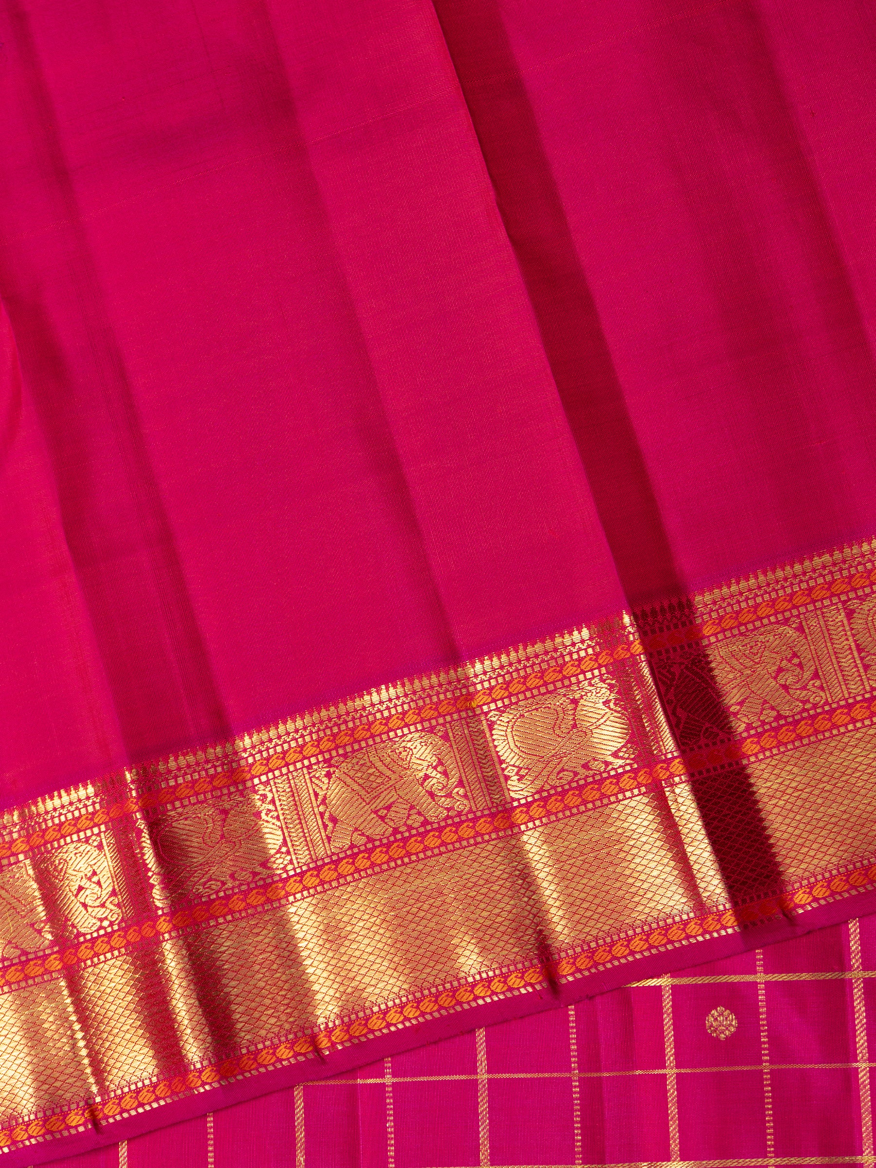 Rani pink Zari Kattam Kanjipuram Silk Saree CLSA10021