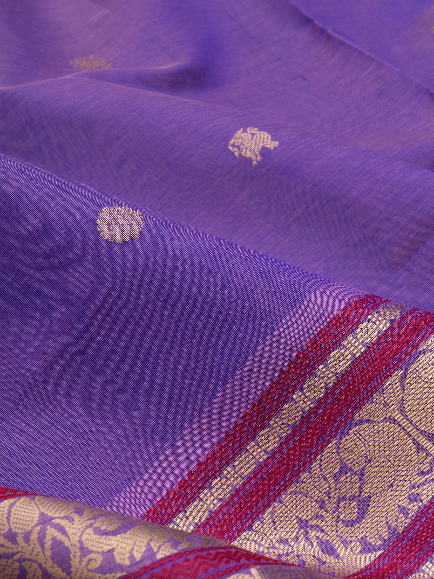Lavender annam and yazhi butta / Silk Cotton Saree CLSA10197