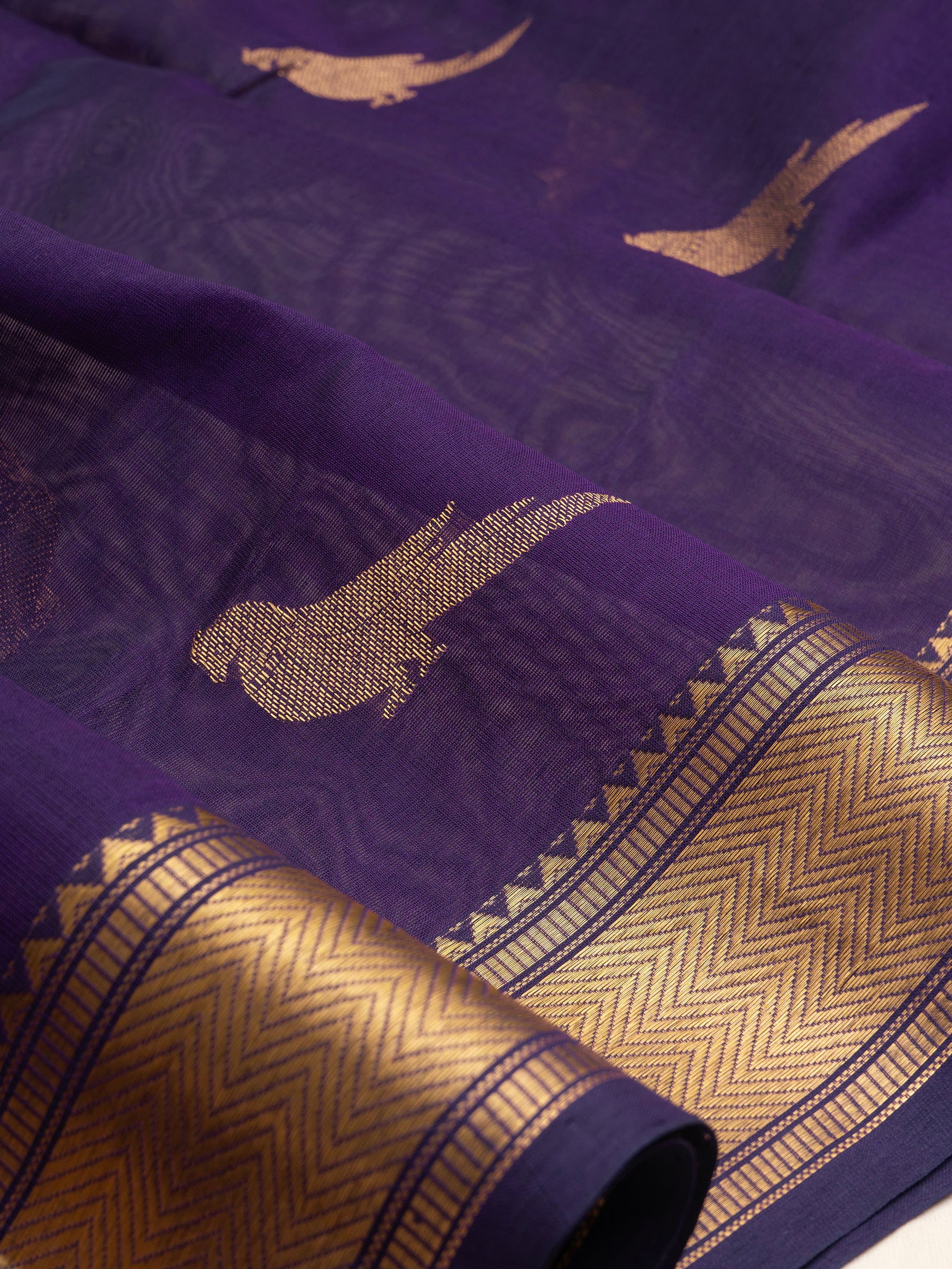 Deep violet body kili butta/ Silk Cotton CLSA10229