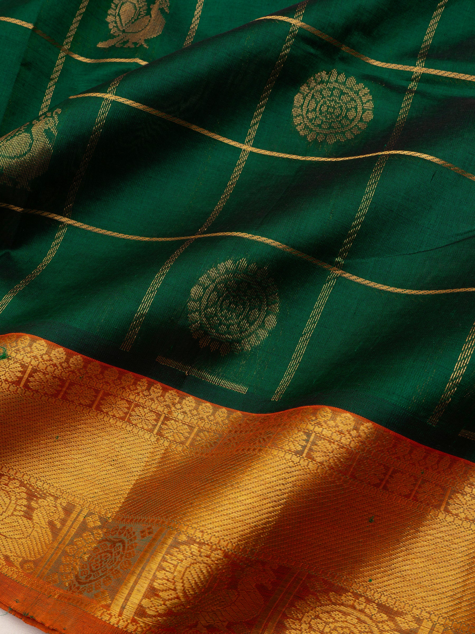 Green kattam butta / Silk Cotton Saree CLSA10419