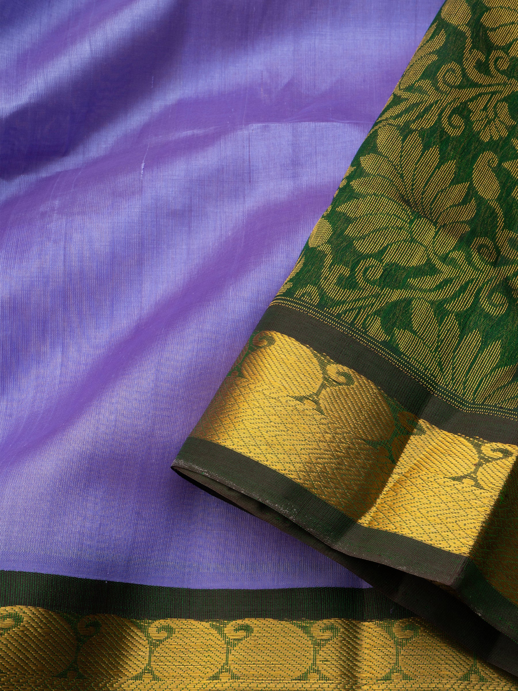 Lavender and green korvai /Silk Cotton Saree CLSA10425