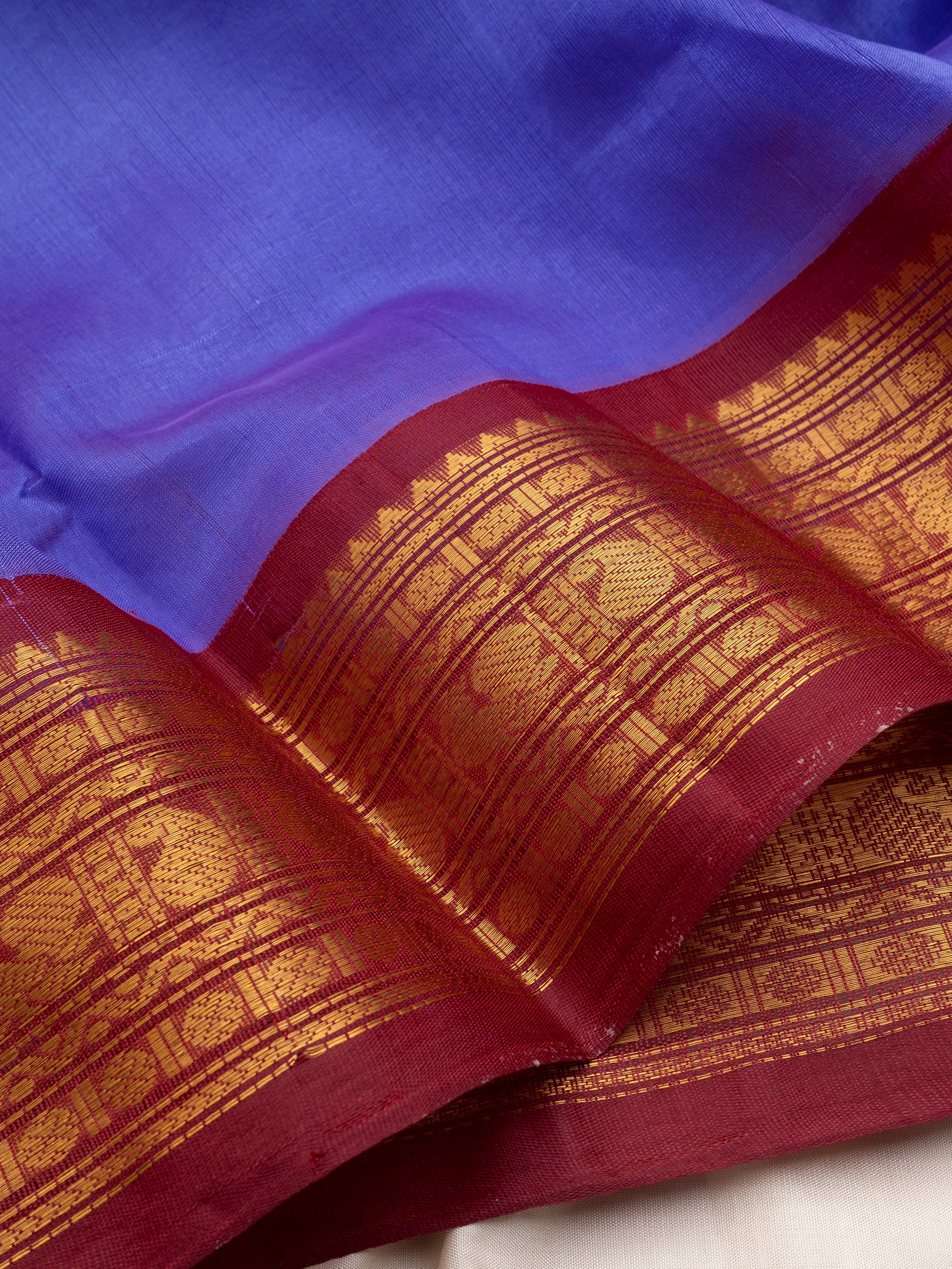 Lavender and araku korvai / Silk Cotton Saree CLSA10426