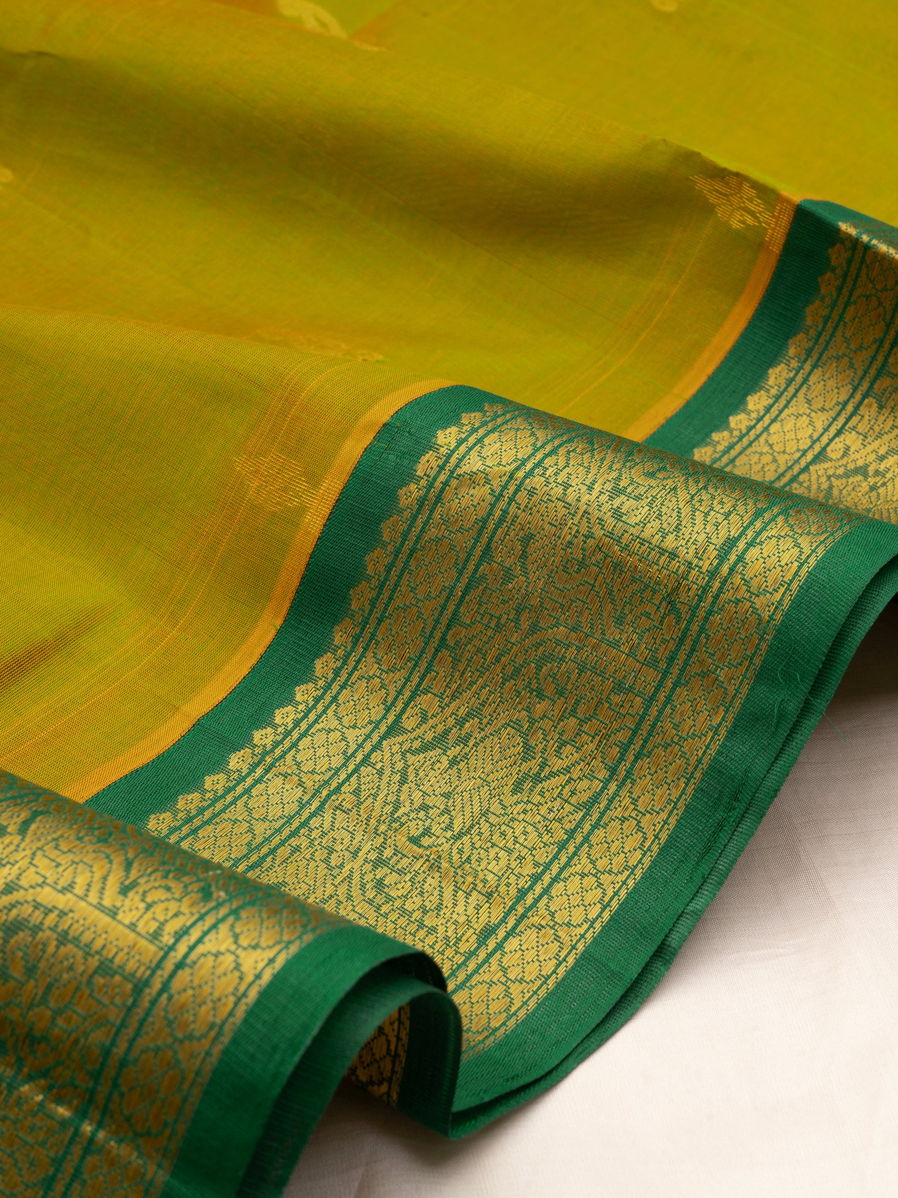 Olive green and dark green /Silk Cotton CLSA10432