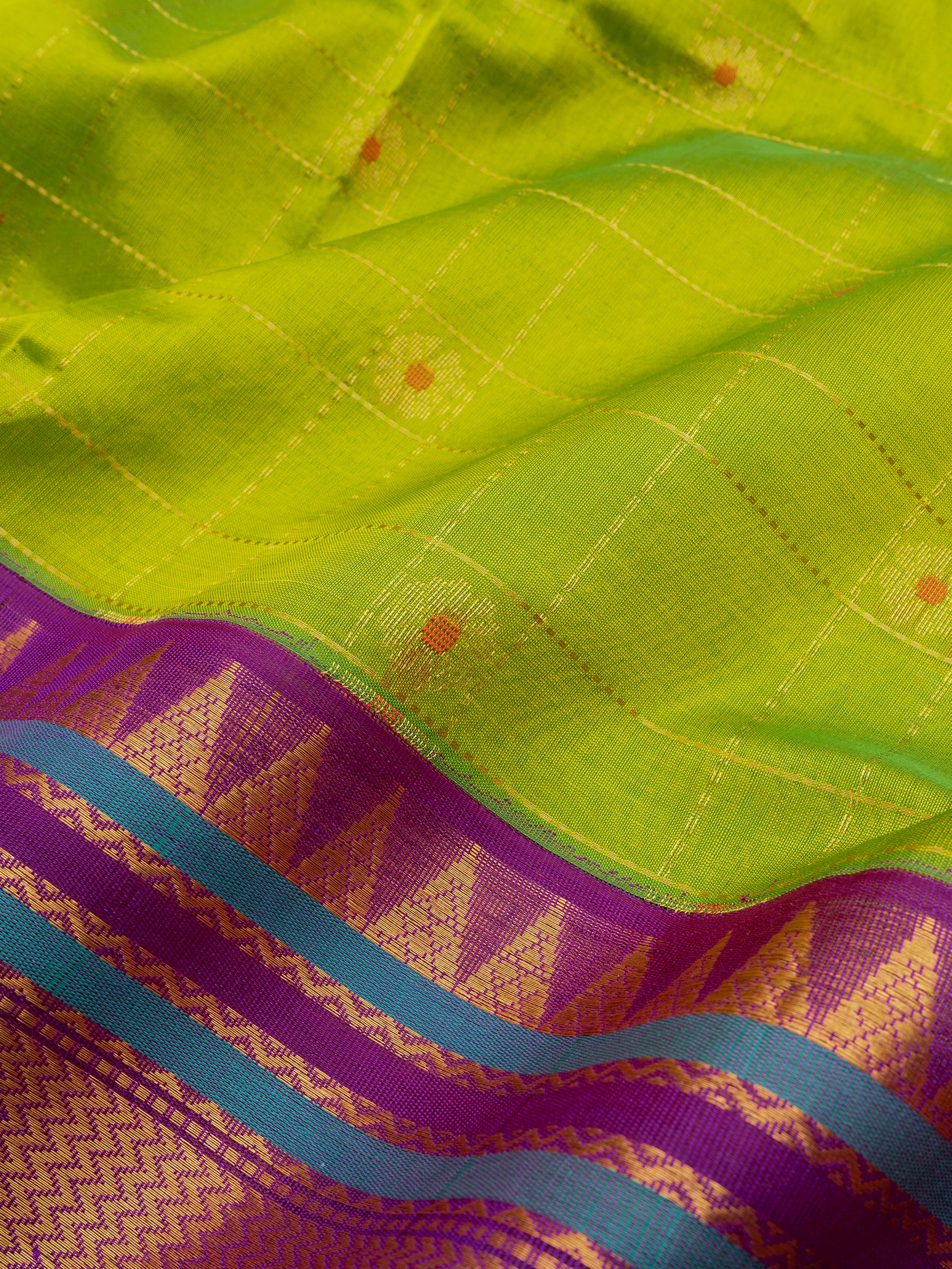 Sneha green kattam meenakari butta /  Silk Cotton  CLSA10433