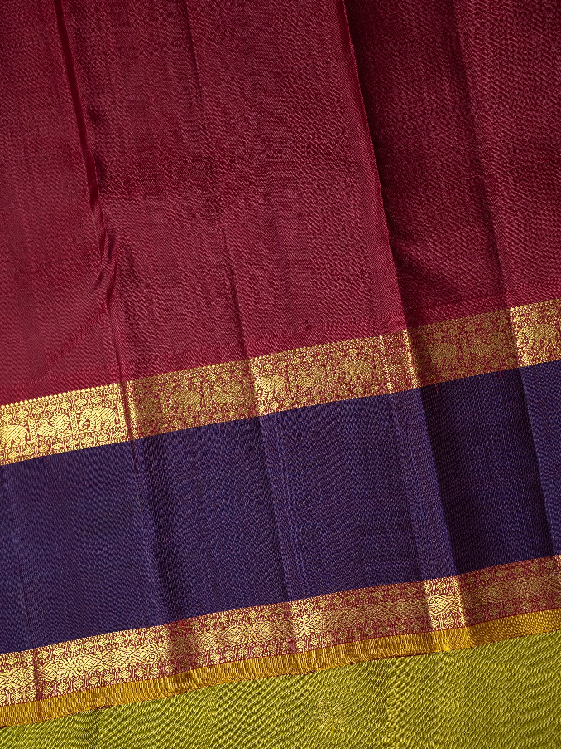 Vintage green retta pet Kanjipuram Silk Saree CLSA10616