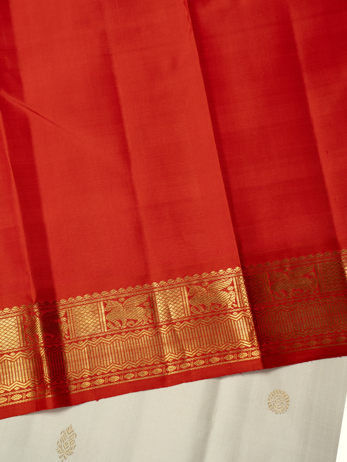 Off white Korvai Kanjipuram Silk Saree CLSA10619