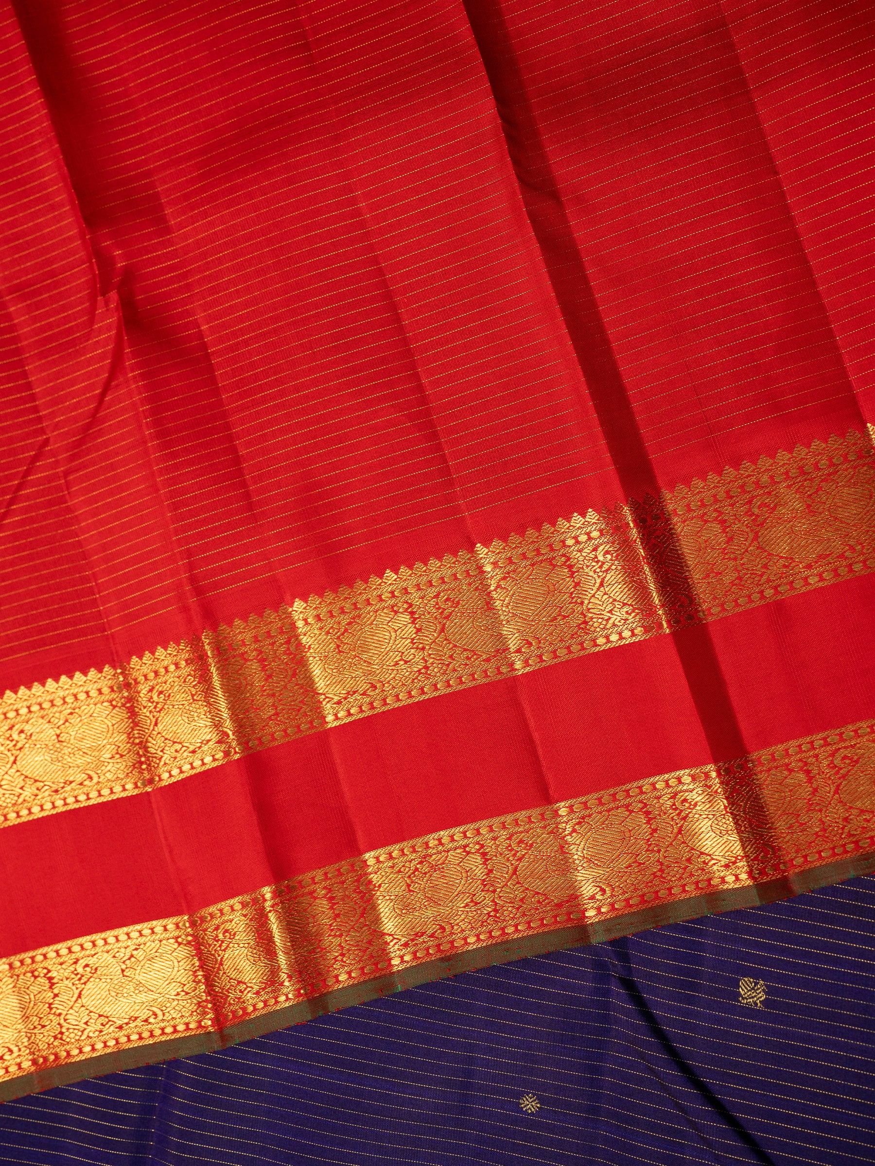 Royal blue oosi korvai Kanjipuram Silk Saree CLSA10644