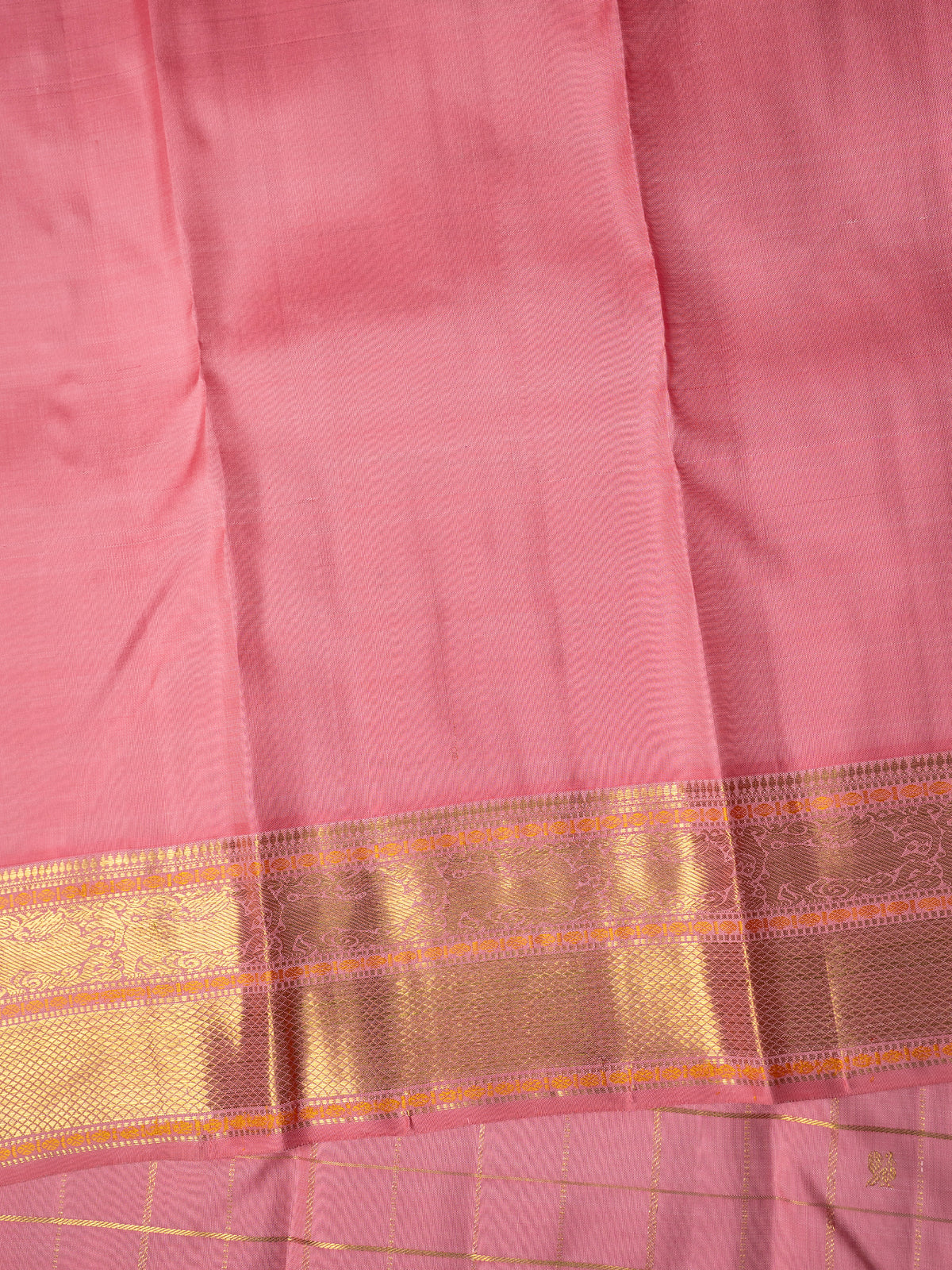 Peachish pink kattam butta / Kanjipuram Silk Saree CLSA10827