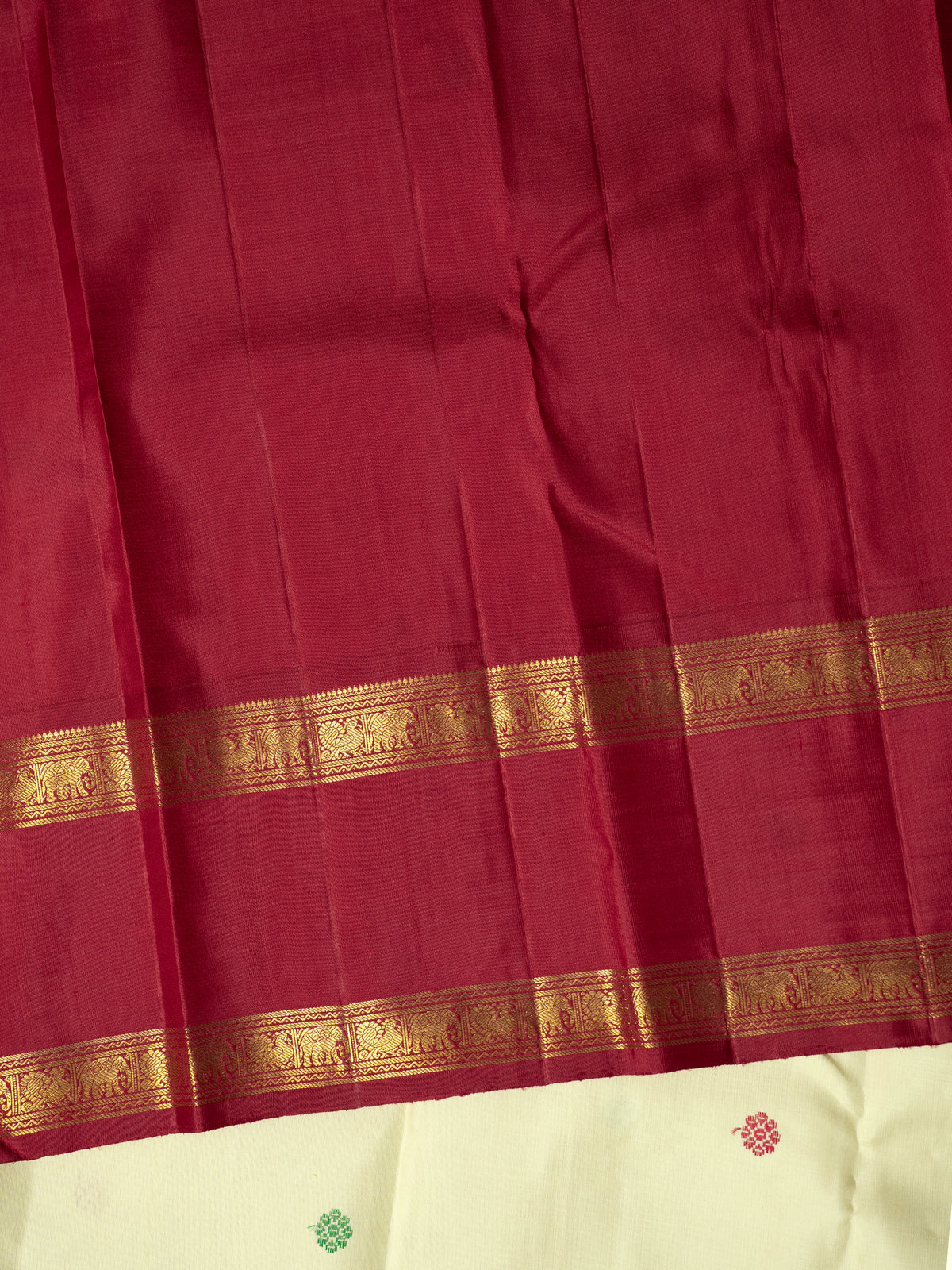 Off white double palla / Kanjipuram Silk Saree CLSA10867