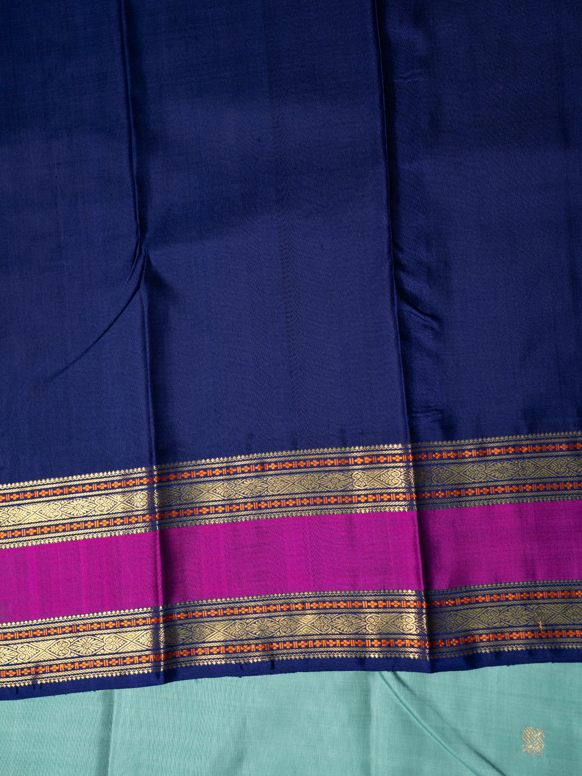 Powder blue retta pet pure Kanjipuram Silk Saree CLSA10976