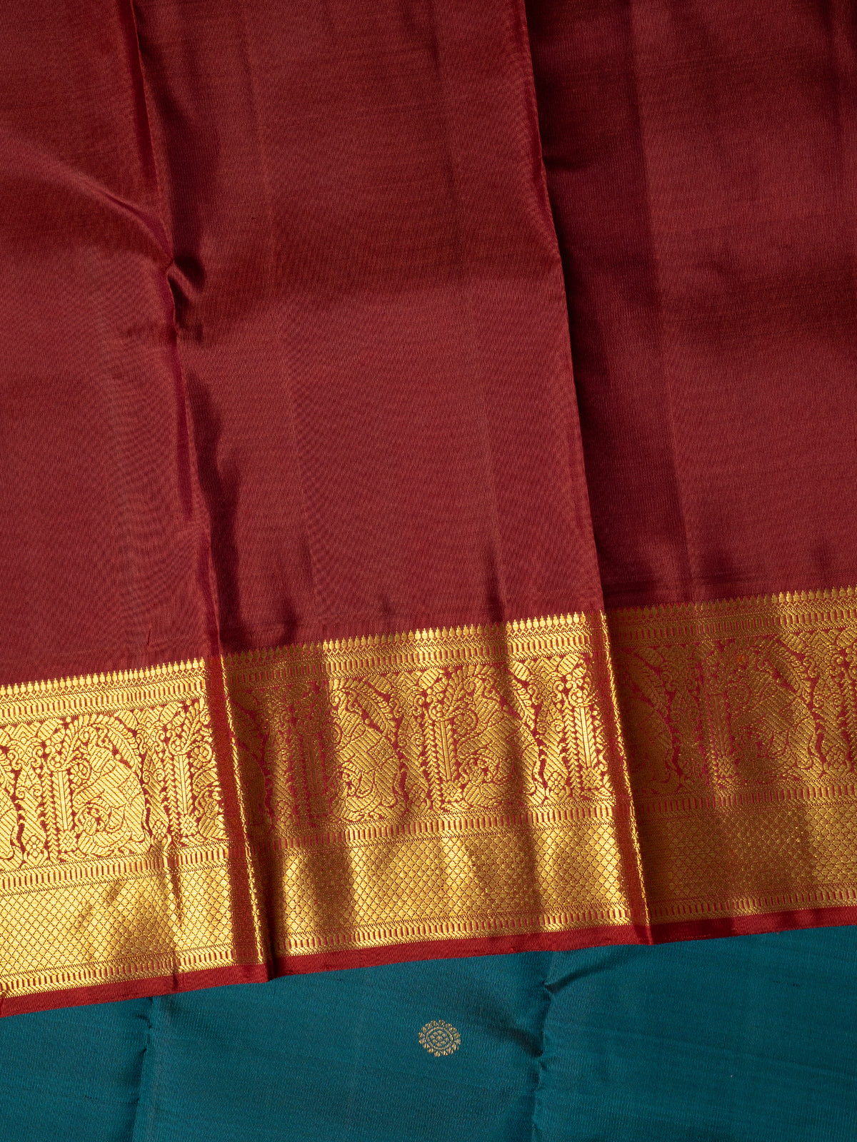 Rama green color Korvai /Kanjipuram Silk Saree CLSA11337