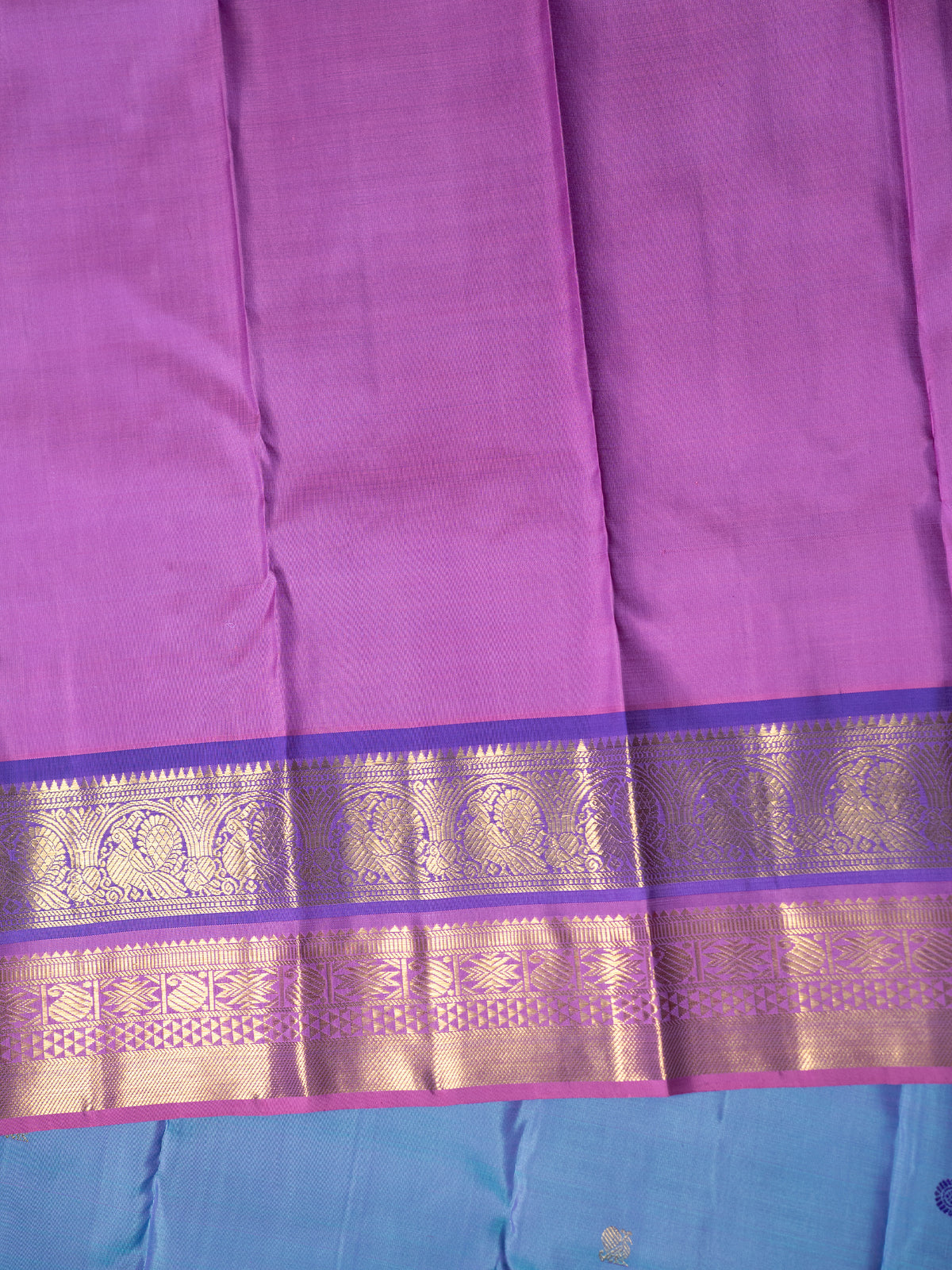 Dual tone body and body thread and Zari butta with doubel border pure zari/Kanjipuram Silk Saree CLSA11641