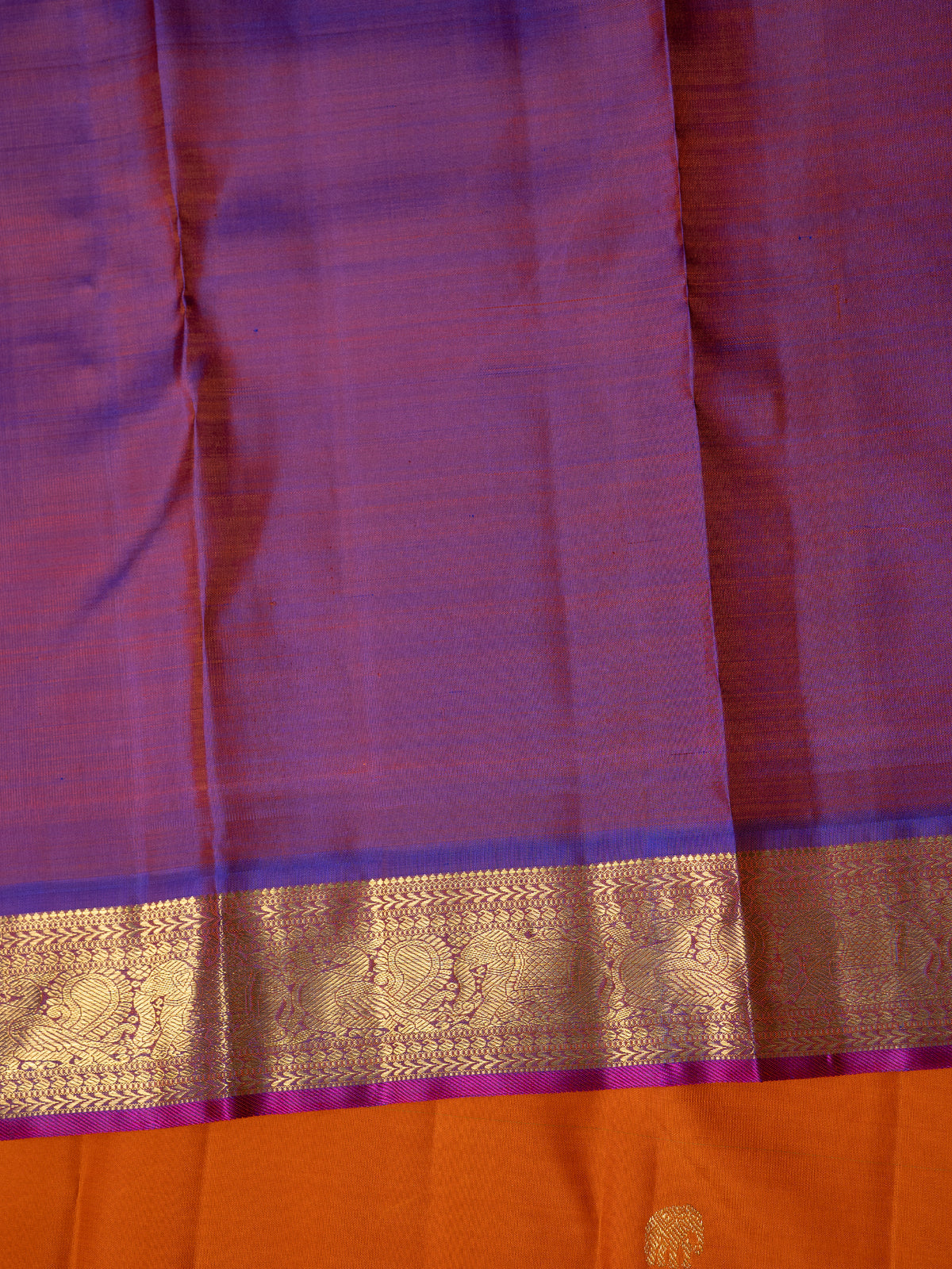 Orange with pure Zari /Kanjipuram Silk Saree CLSA11763