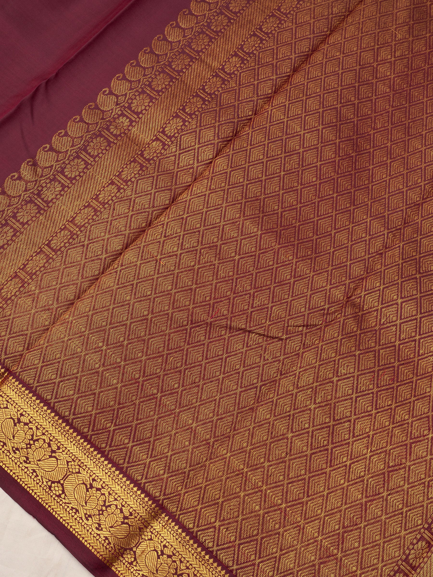 Deep Araku small border/ Arani Silk Saree