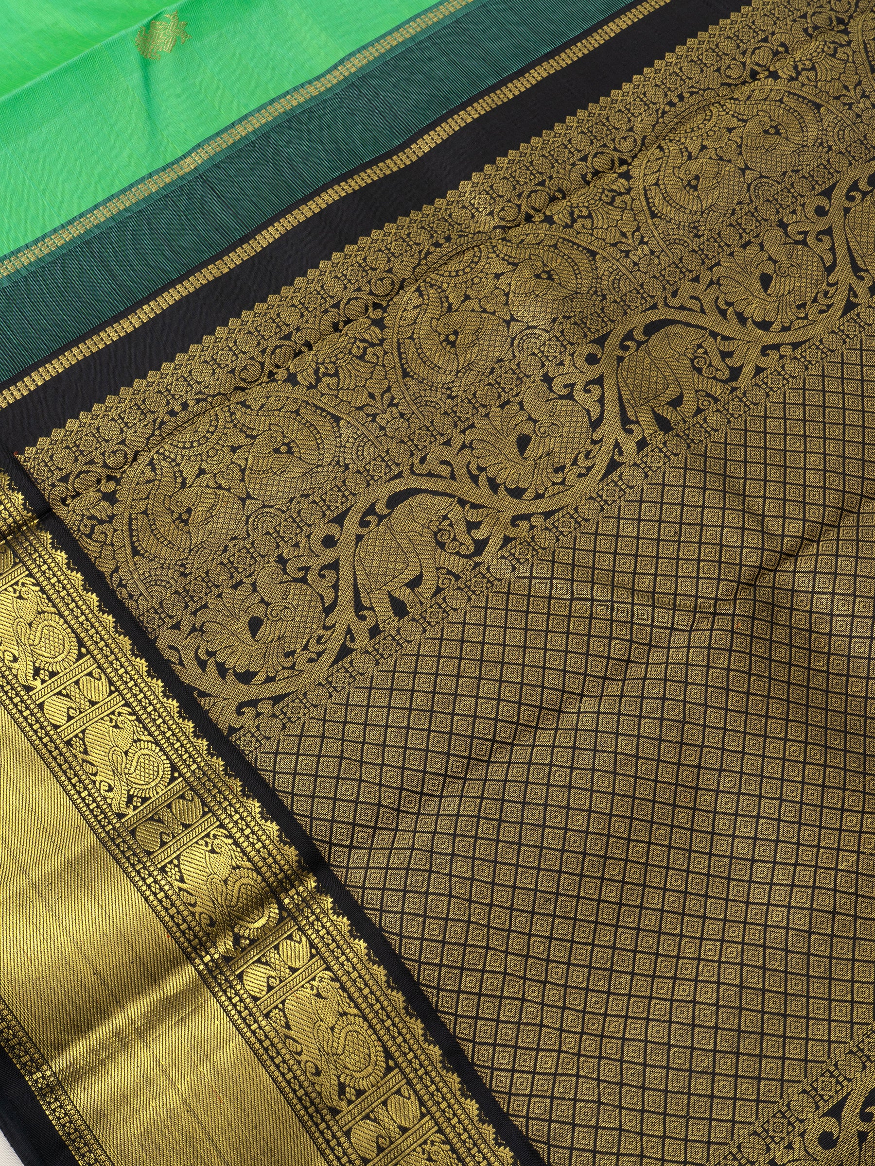 Rexona green and black kai korvai/ Kanjipuram silk Saree CLSA243