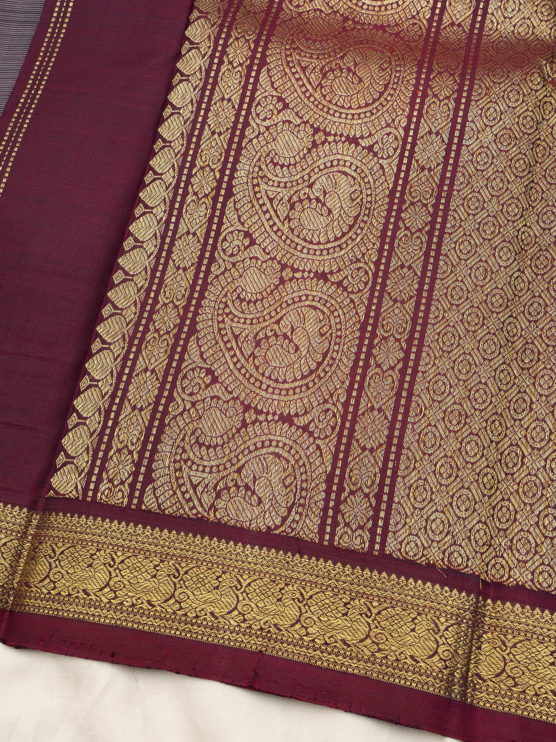Grey and Araku small border/ Kanjipuram Silk Saree CLSA