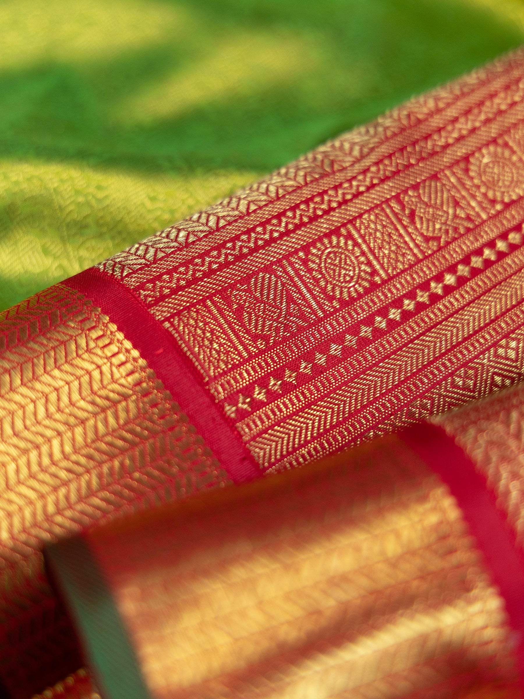 Green brocade Korvai /Bridal Kanjipuram Silk Saree CLSA4287