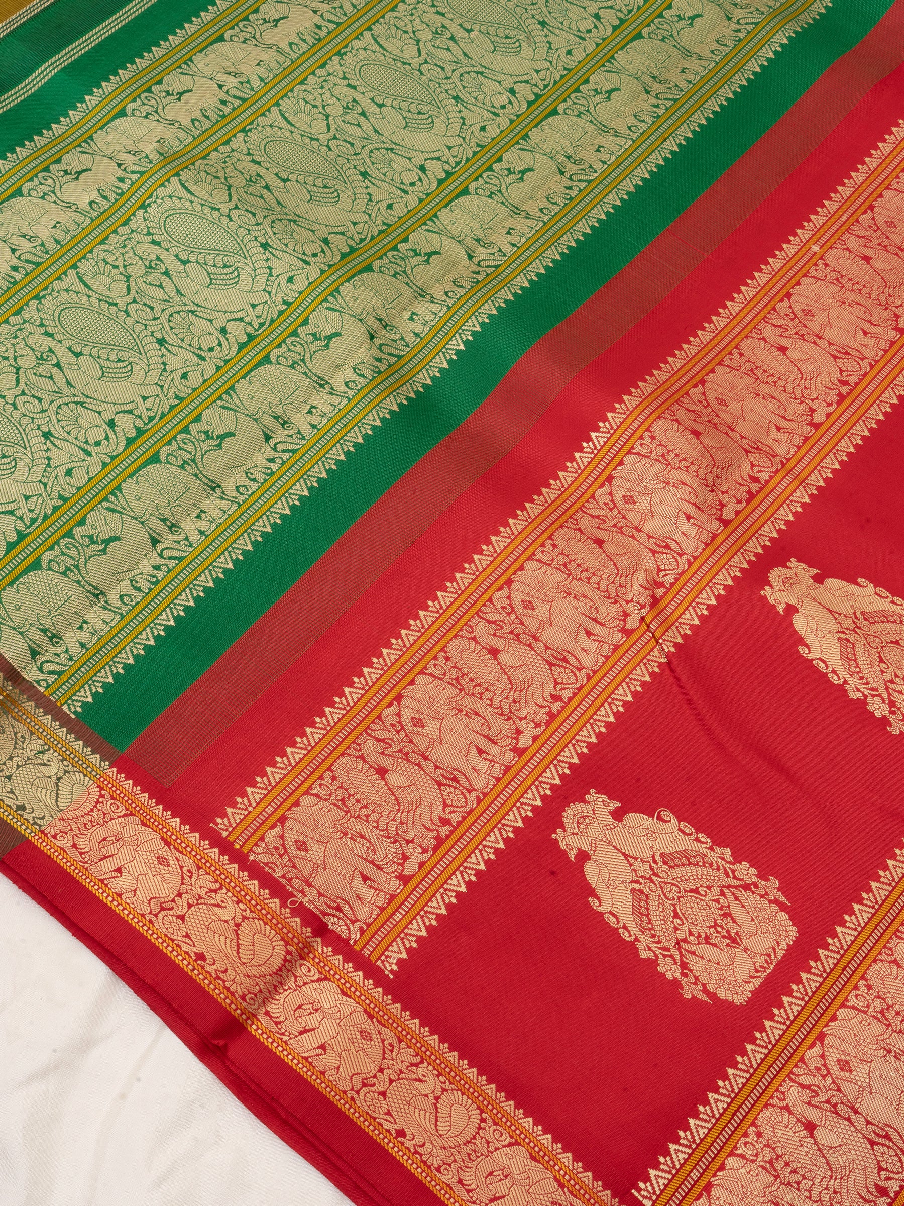 Dark mustard ganga jamuna and double pallu/ special edition kanjipuram silk CLSA4818