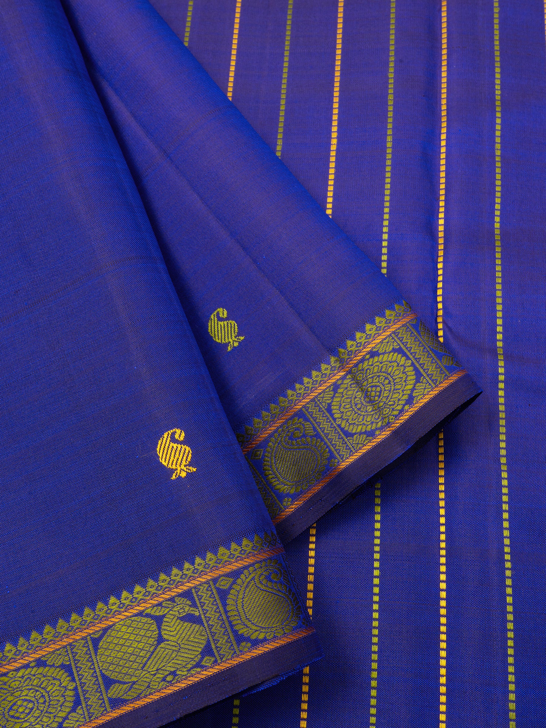 Purplish blue small border / Arani Silk Saree CLSA5059