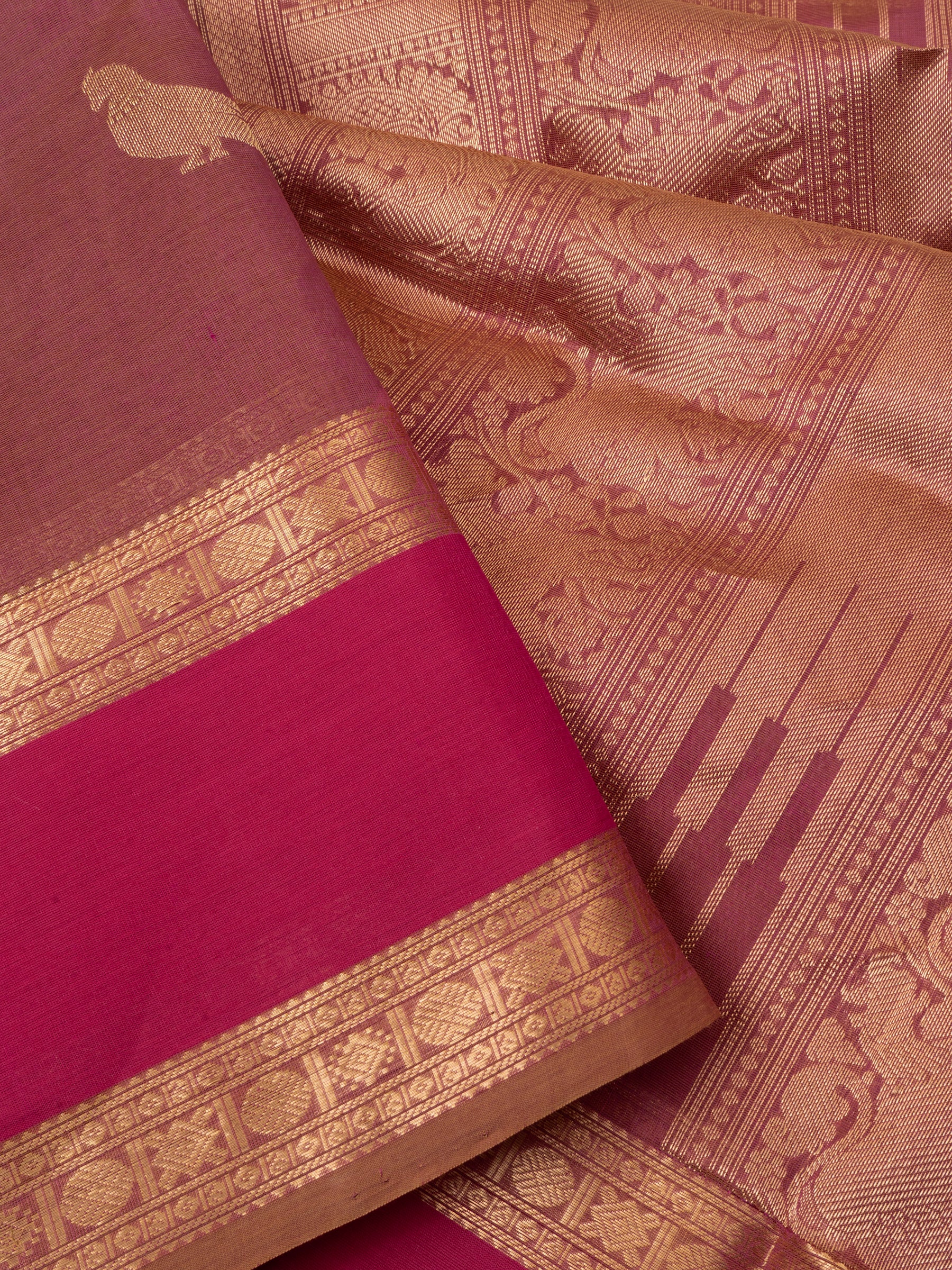 Onion pink killi butta/ Silk Cotton Saree CLSA5217
