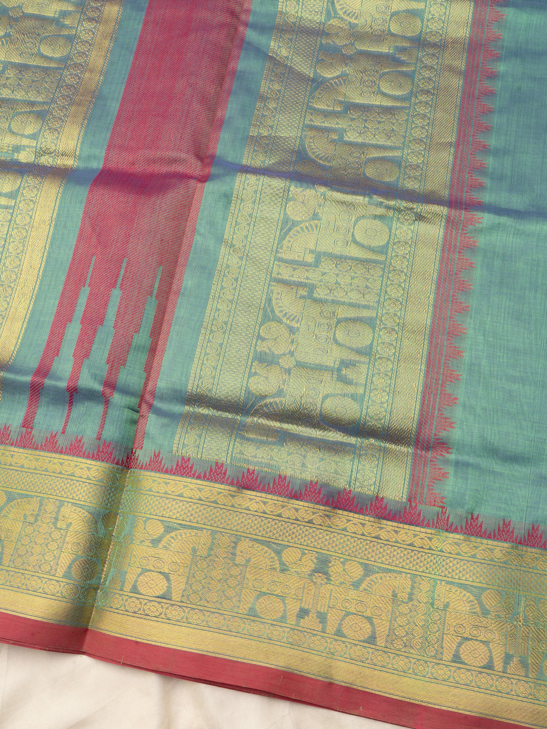 Sea blue kattam butta / Silk Cotton Saree CLSA5230