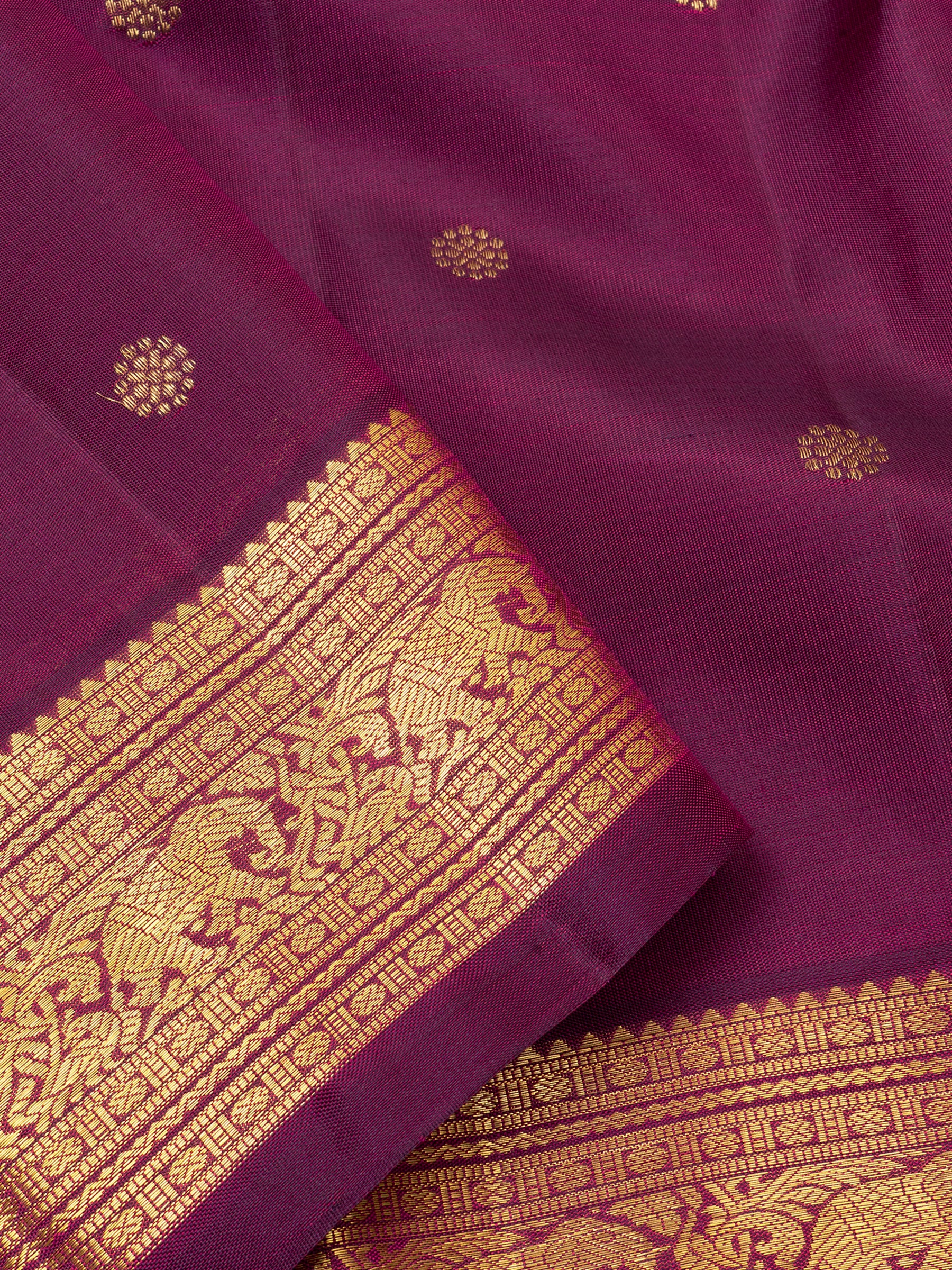 Wine getti border/ Kanjivaram Silk Saree CLSA6222