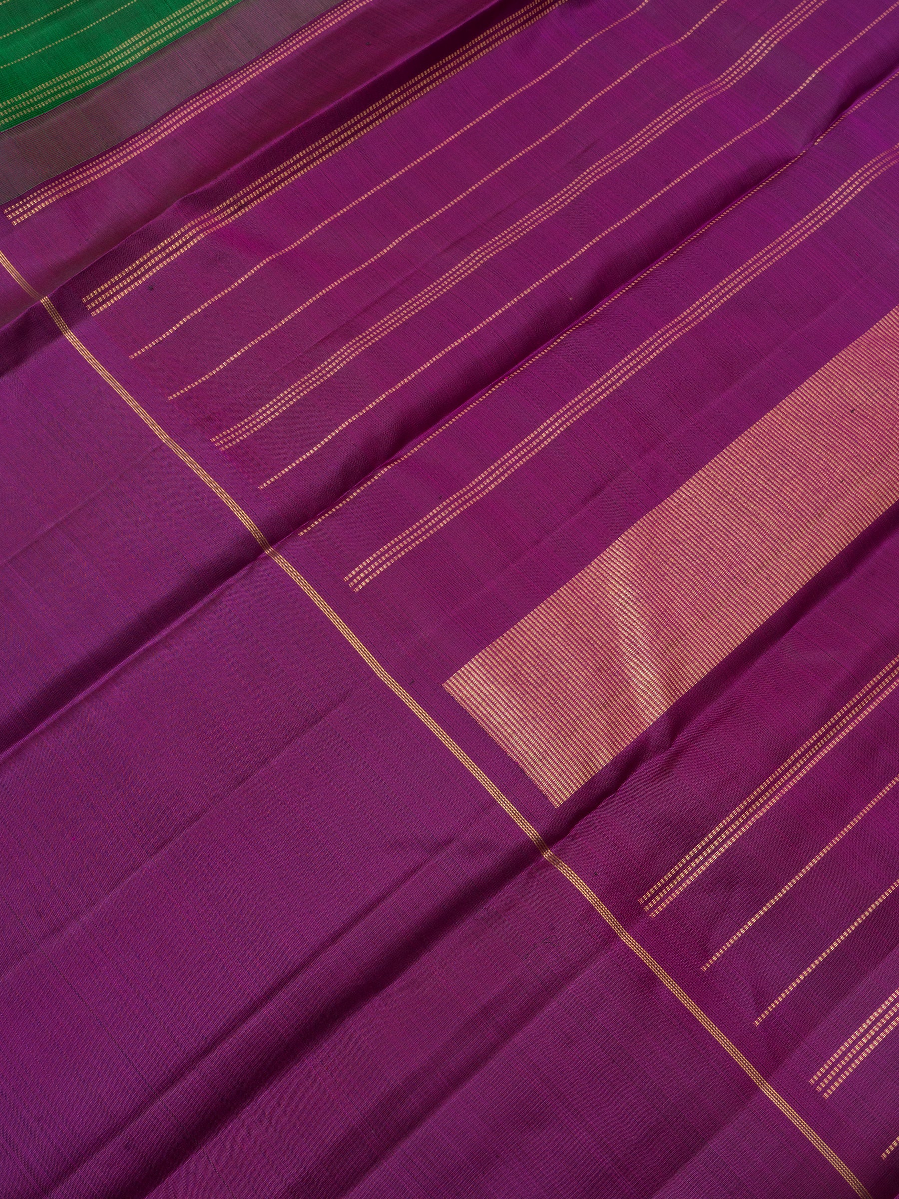 Green and magenta long border/Kanjipuram silk Saree CLSA5449