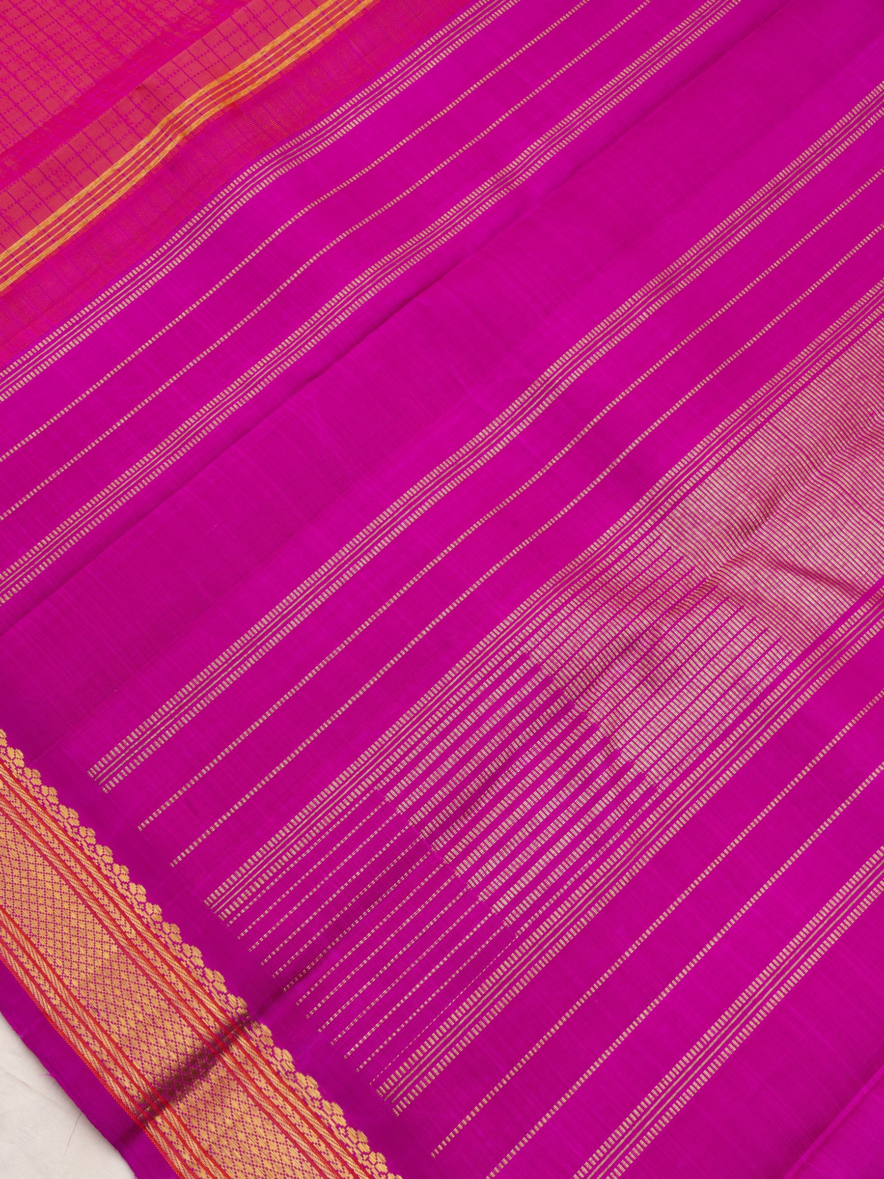 Pinkish orange kattam / Kanjipuram Silk Saree CLSA5751