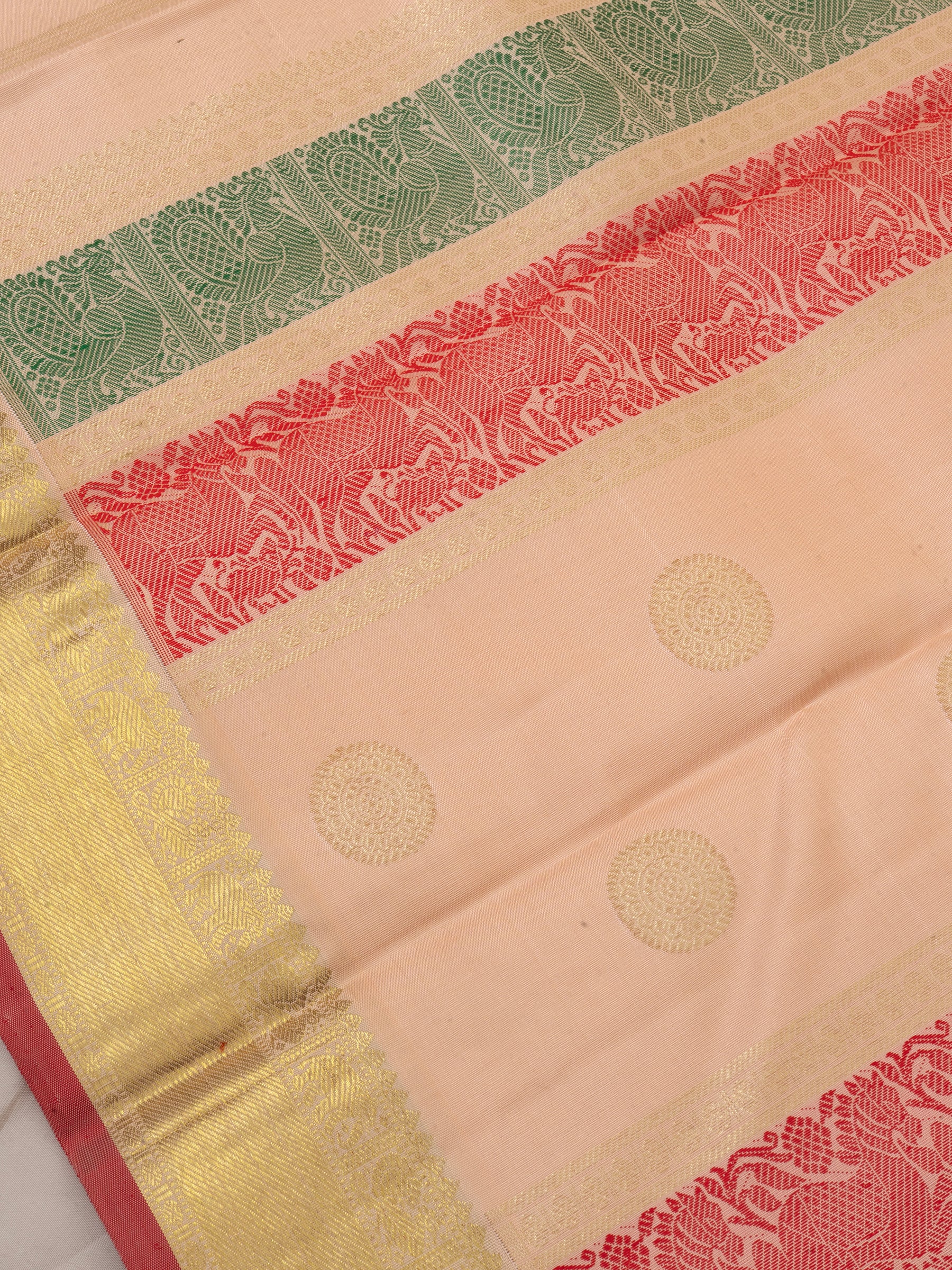 Offwhite shot pastel pink thread body butta/ Kanjivaram Silk Saree CLSA5807