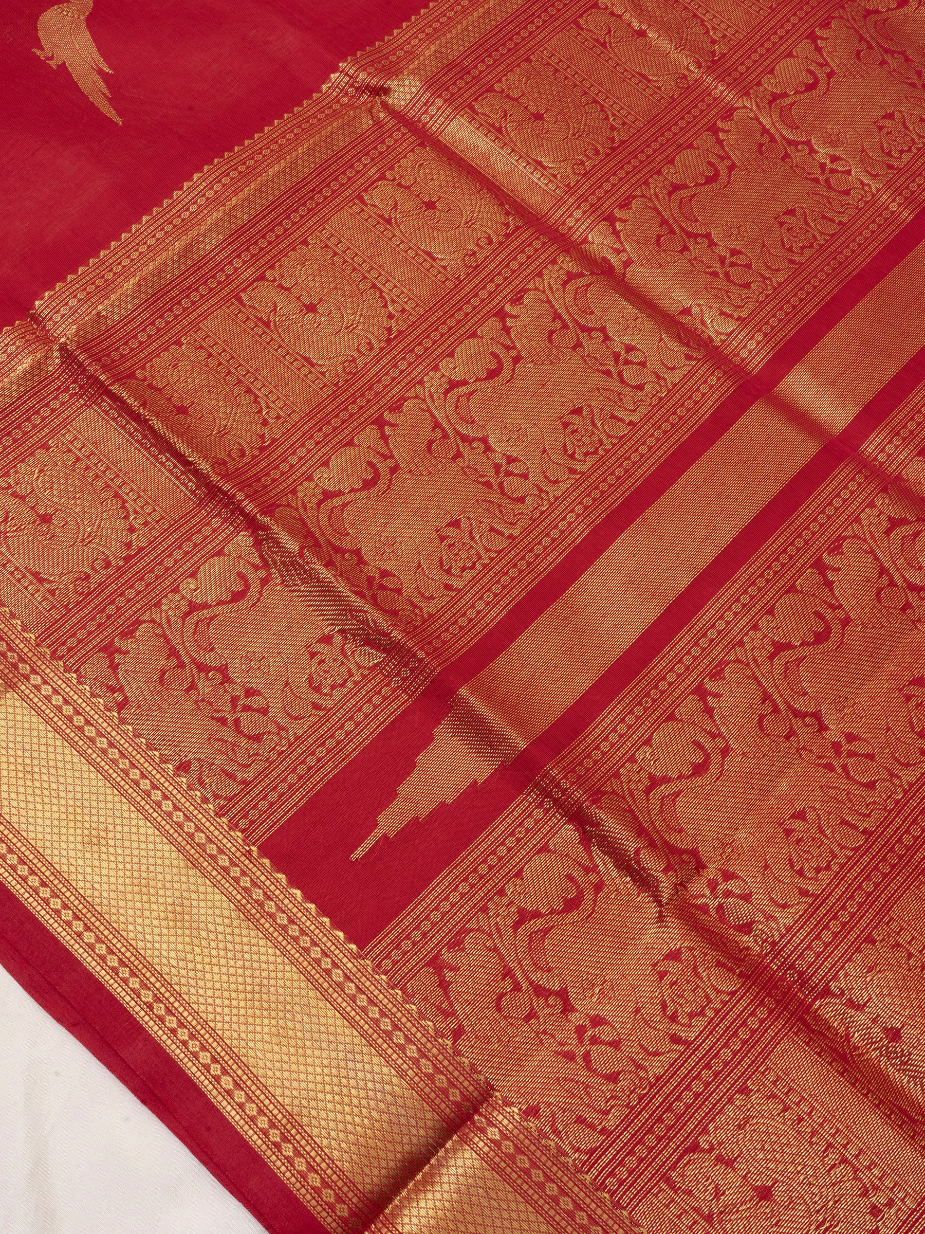 Red Kili butta Silk Cotton Saree CLSA6386