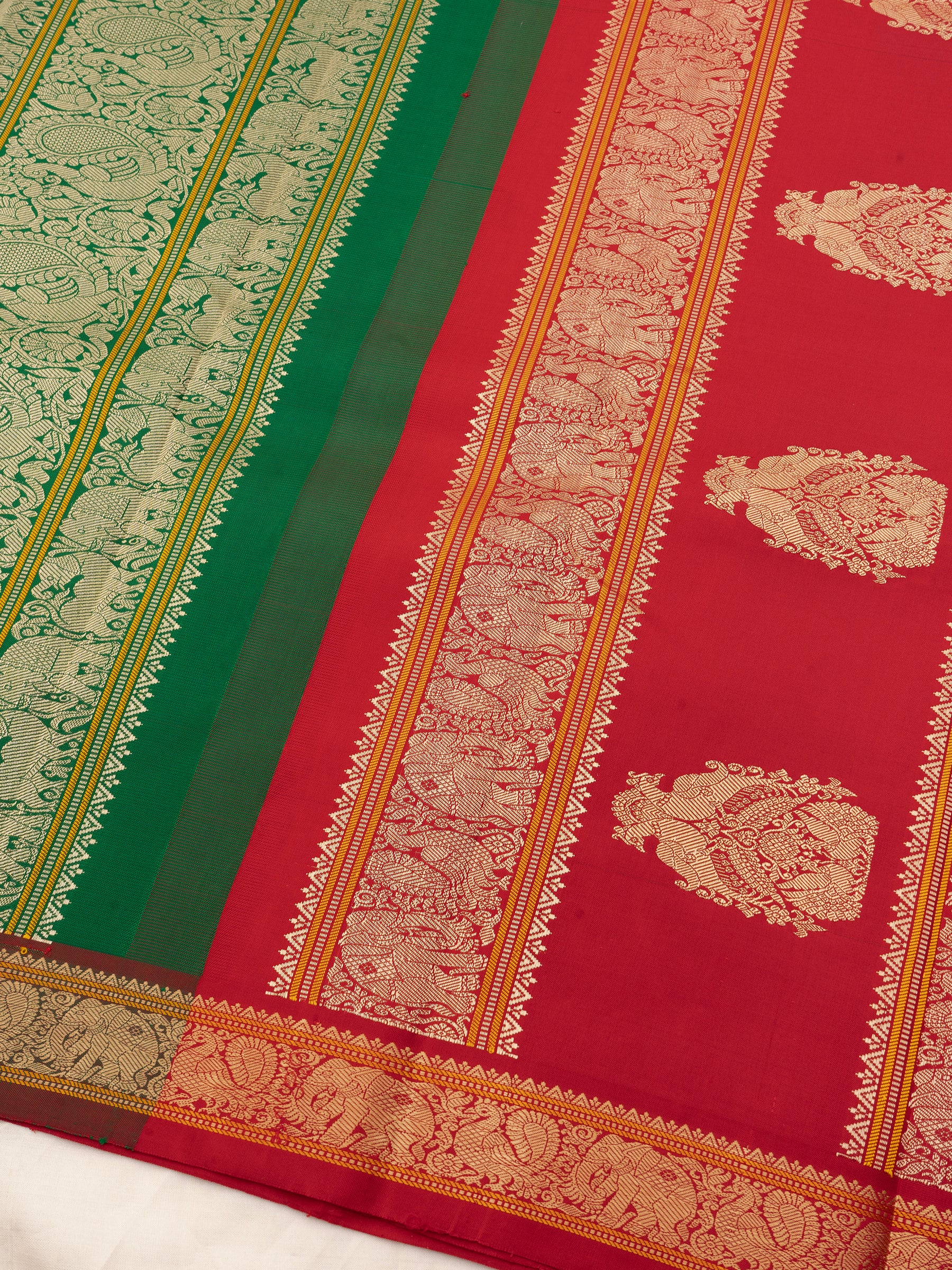 greyish blue ganga jamuna border and double pallu / Special Edition Silk CLSA5872