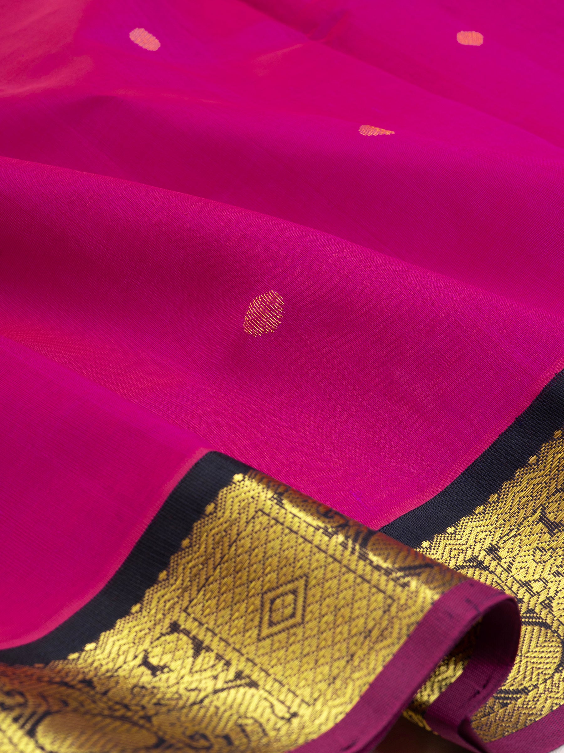 Pink and black korvai/ Silk Cotton Saree CLSA5922