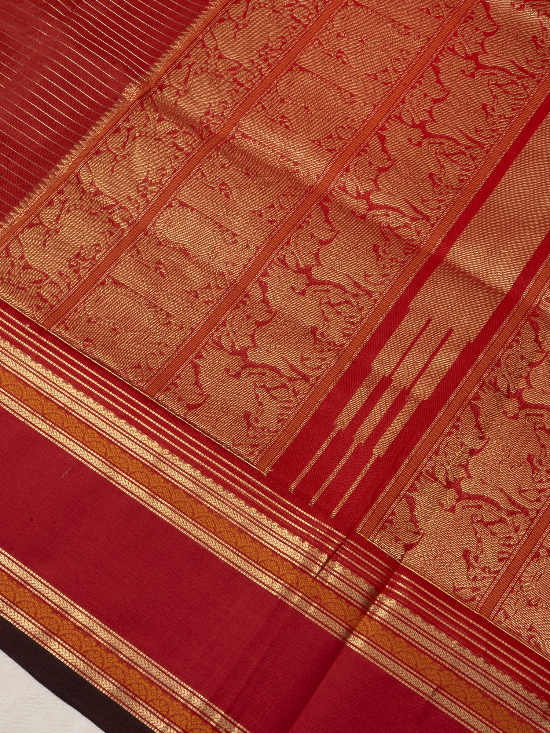 Rust rettapet border / Silk Cotton Saree CLSA5981