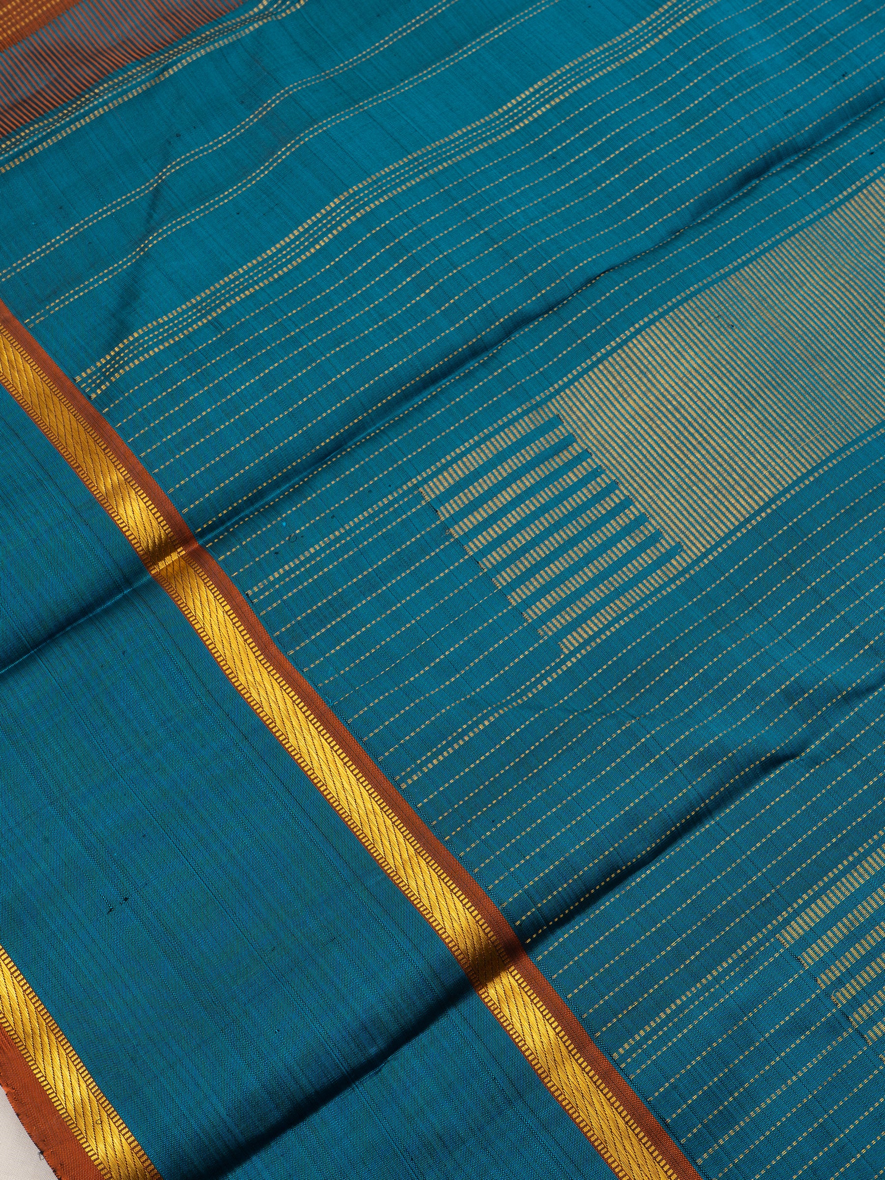 Rust with blue : Arani Silk Saree CLSA6113