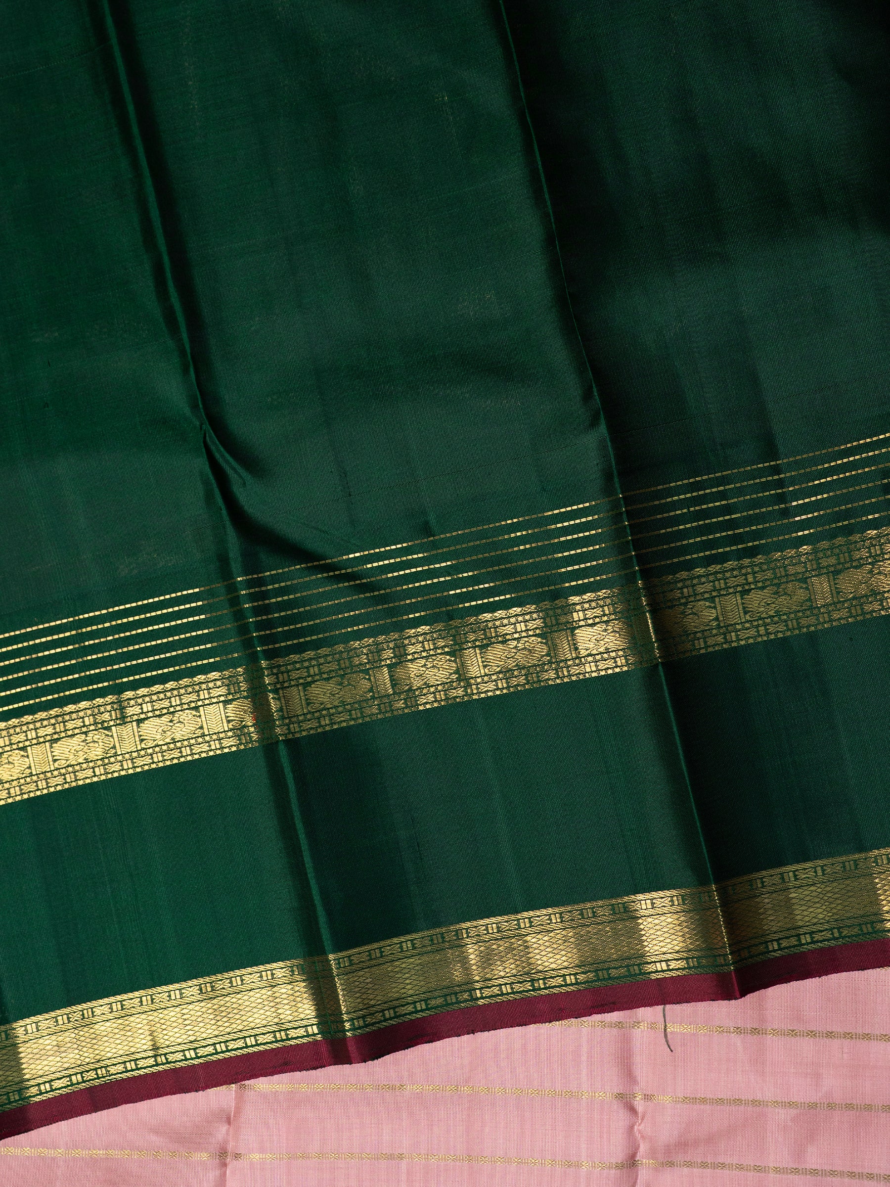 Vintage veldhari korvai Kanjipuram Silk Saree CLSA6154
