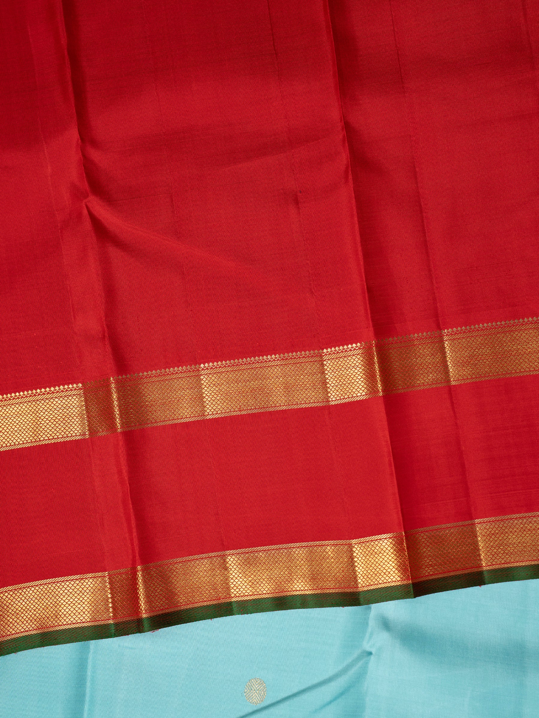Pastel sky blue retta pet Korvia  Kanjipuram Silk Saree CLSA6269