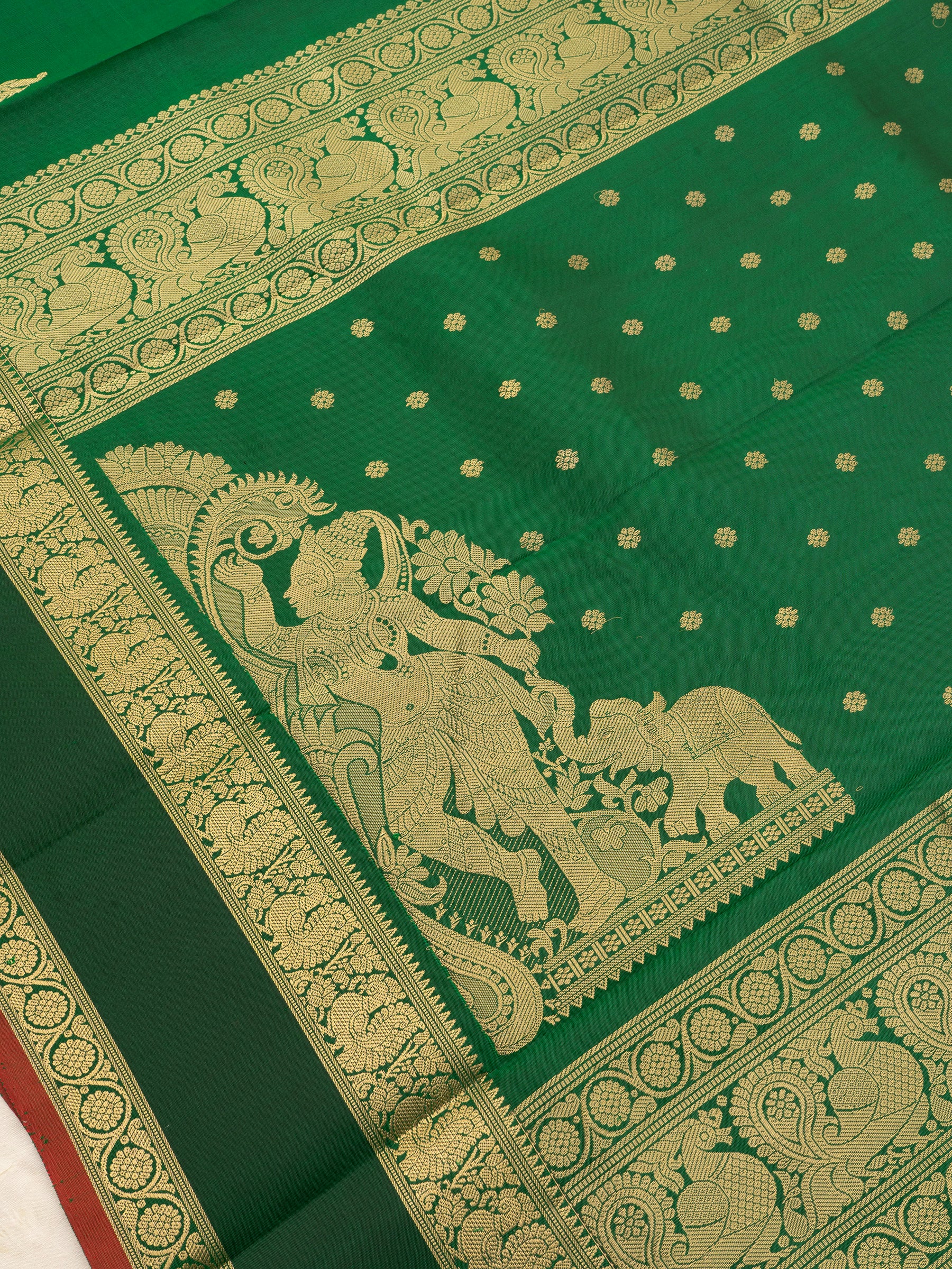 Green rettapet border unique pallu / Special Edition Silk CLSA6947