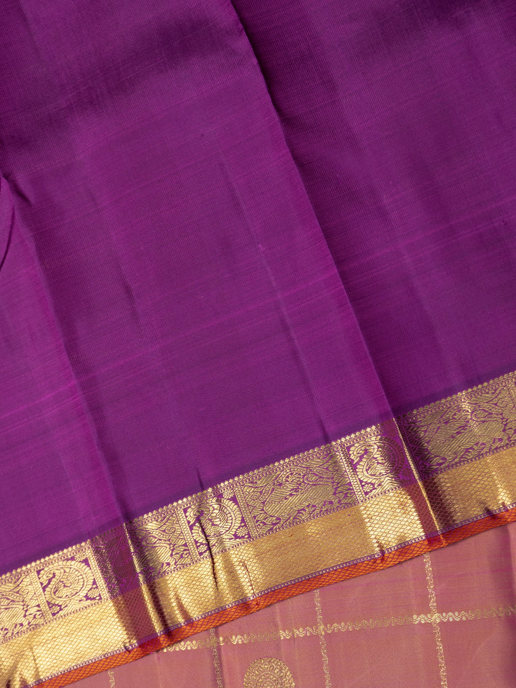 Double tone Zari Kattam  Kanjipuram Silk Saree CLSA7504