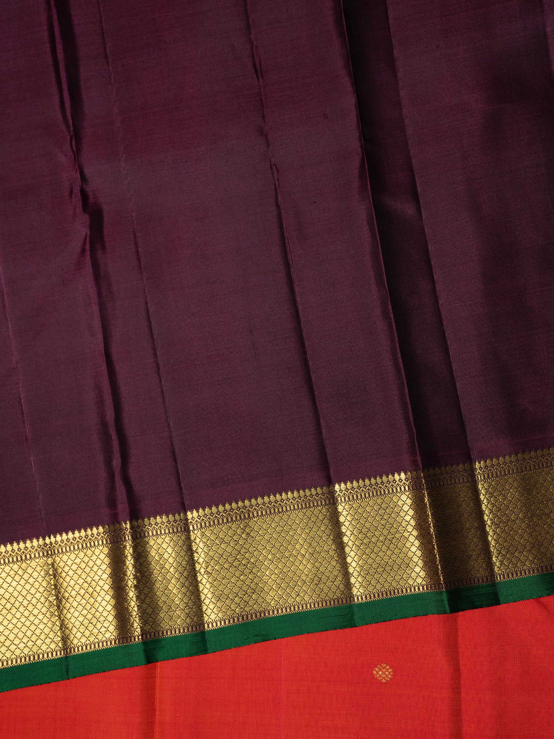 Rust Kai korvai / Kanjipuram Silk Saree CLSA7742