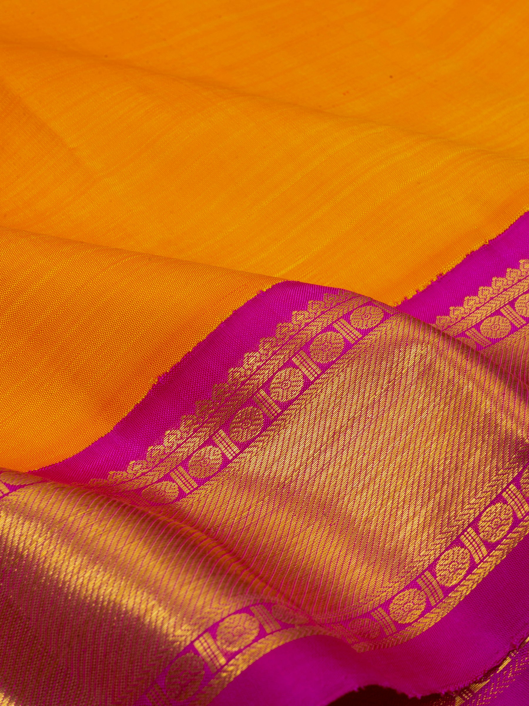 Mango yellow with pink / Arani Silk Saree CLSA6689
